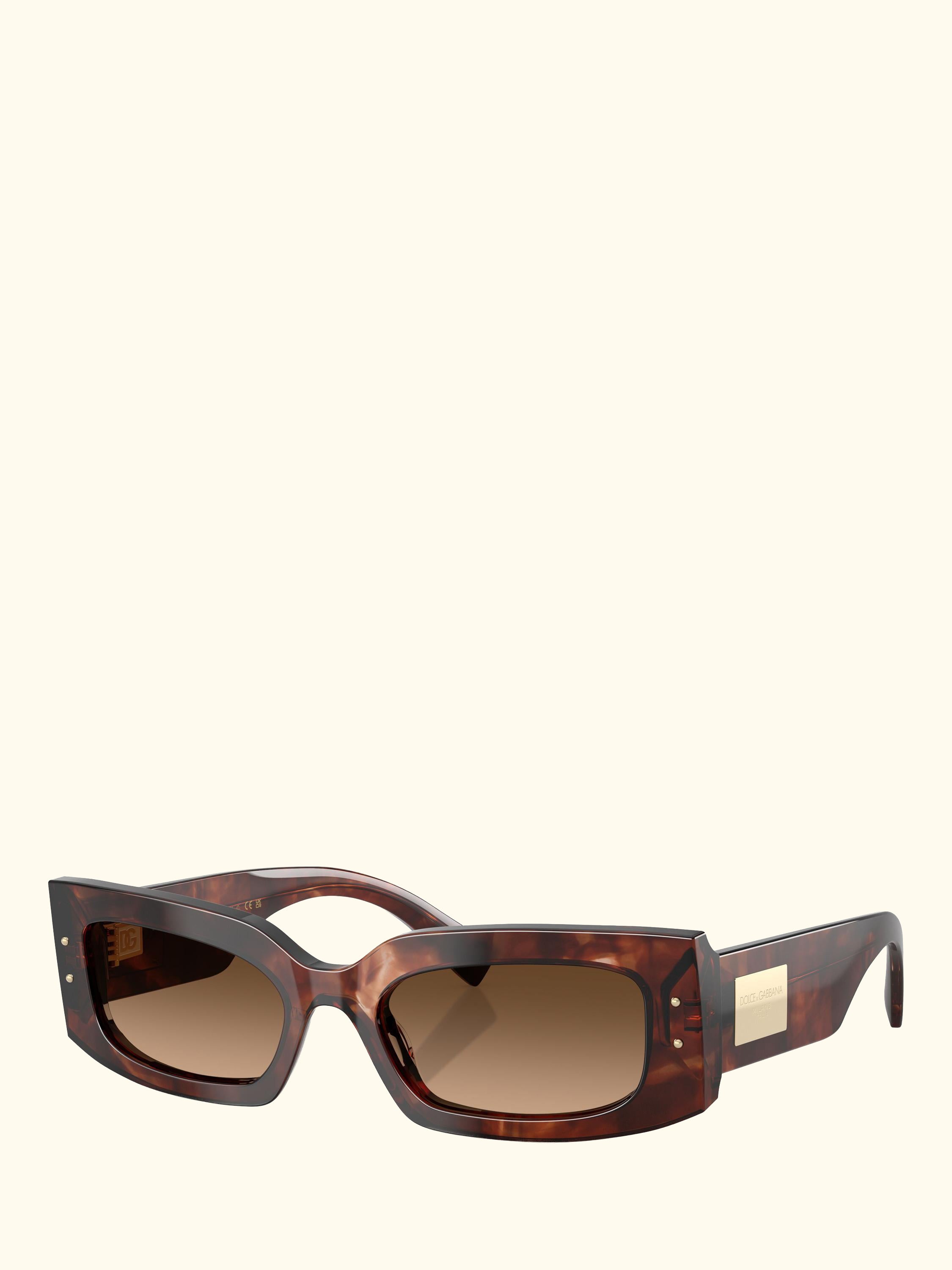DG4479 Women's Rectangular Sunglasses, Dark Red Havana