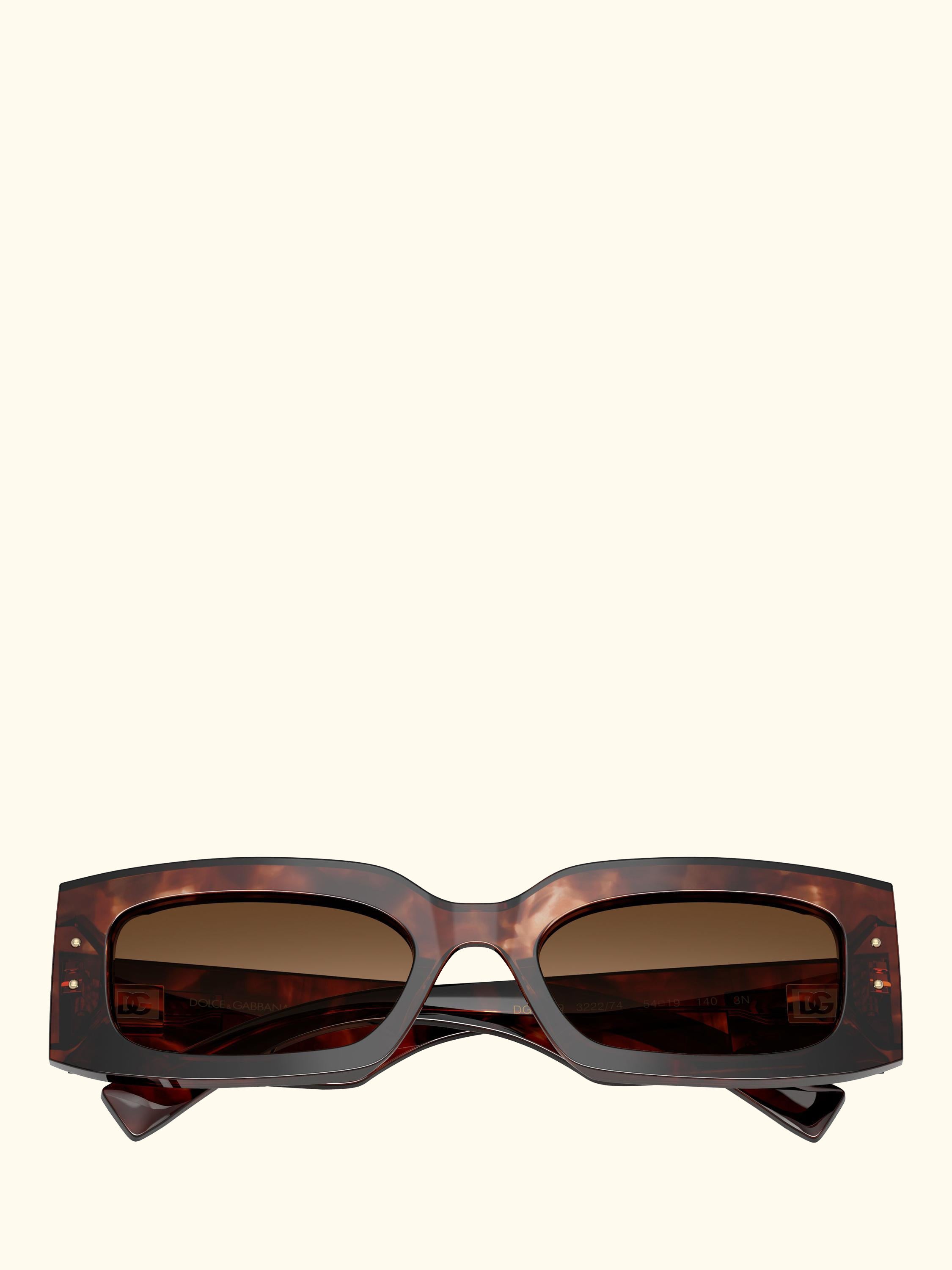 DG4479 Women's Rectangular Sunglasses, Dark Red Havana