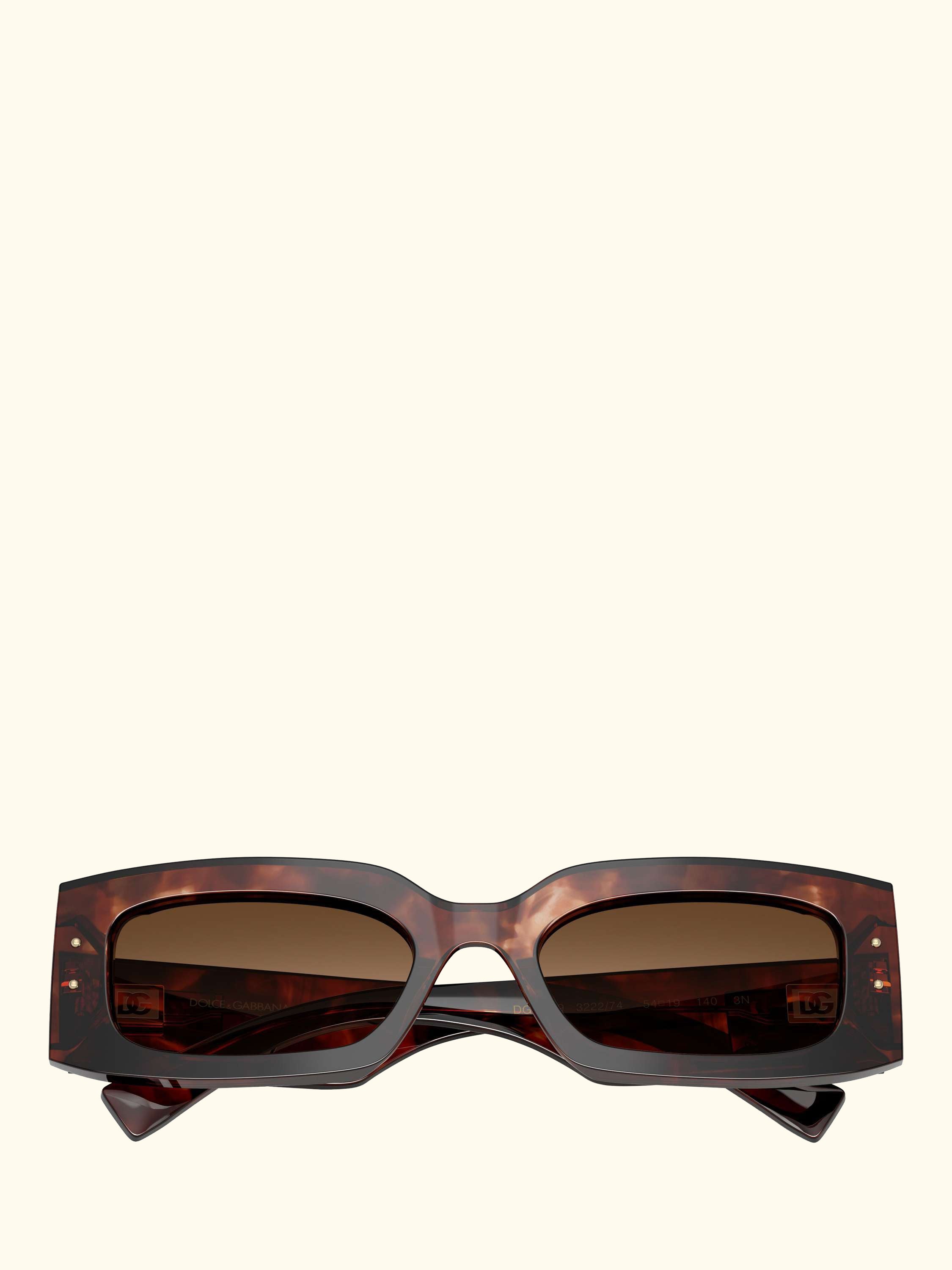 DG4479 Women's Rectangular Sunglasses, Dark Red Havana