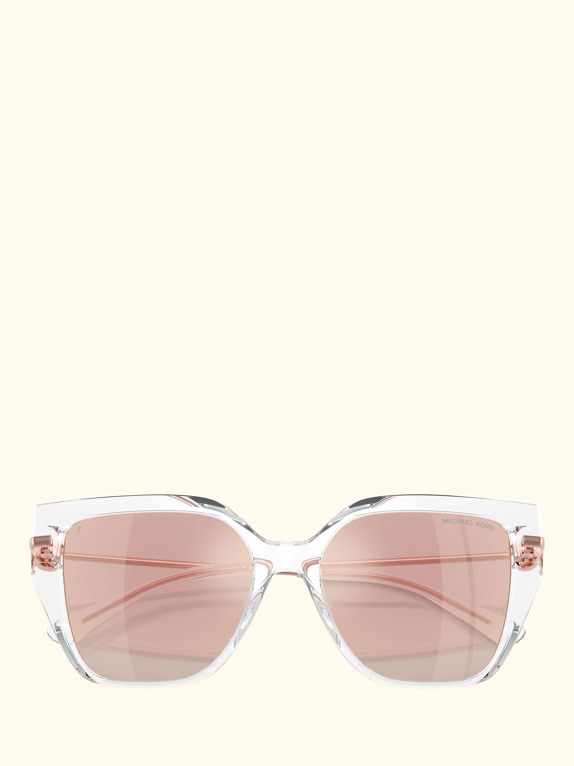 0MK2231U Cat's Eye Sunglasses, Clear/Mirror Rose Gold