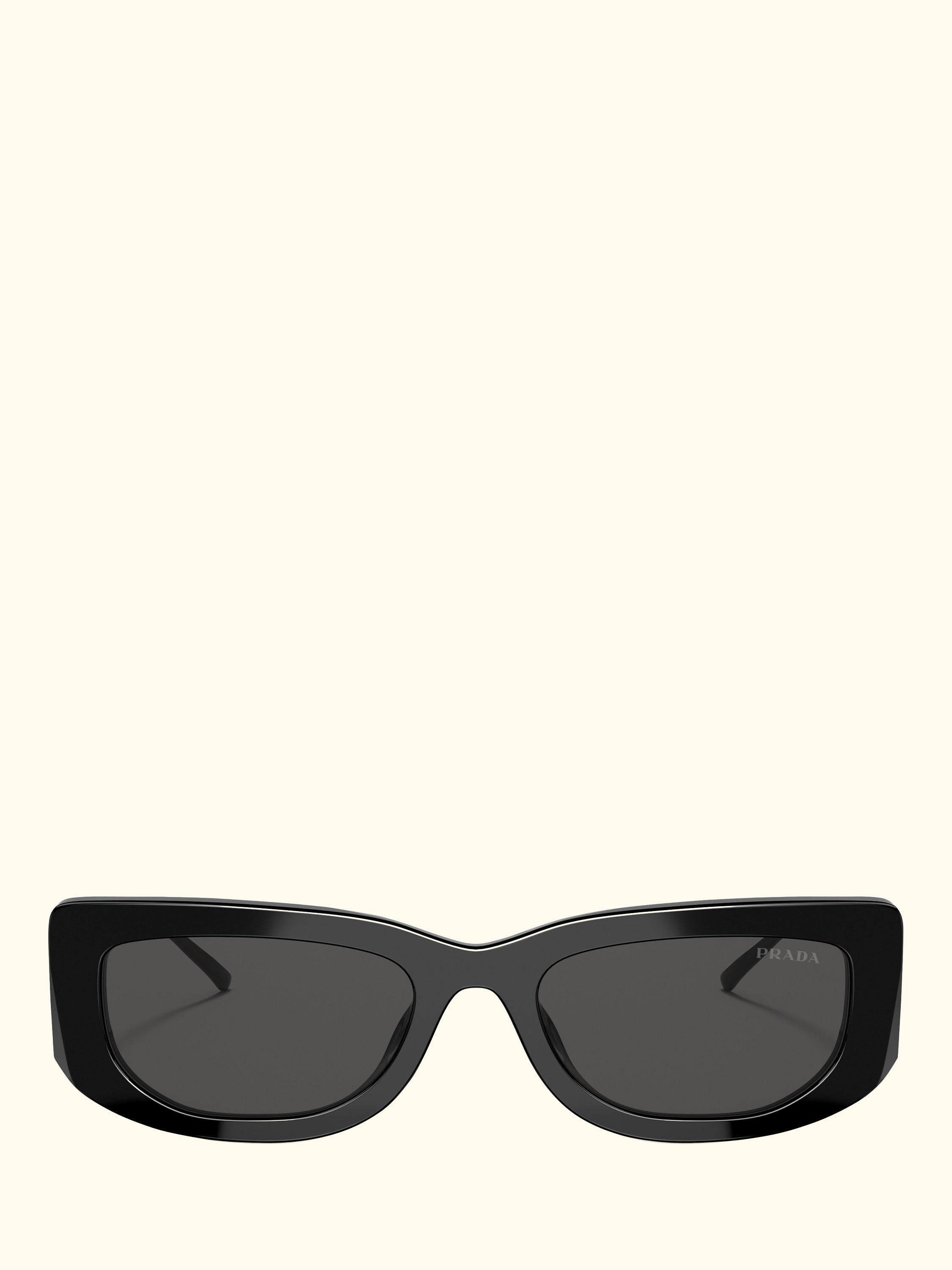 PR14YS Women's Rectangular Sunglasses, Black