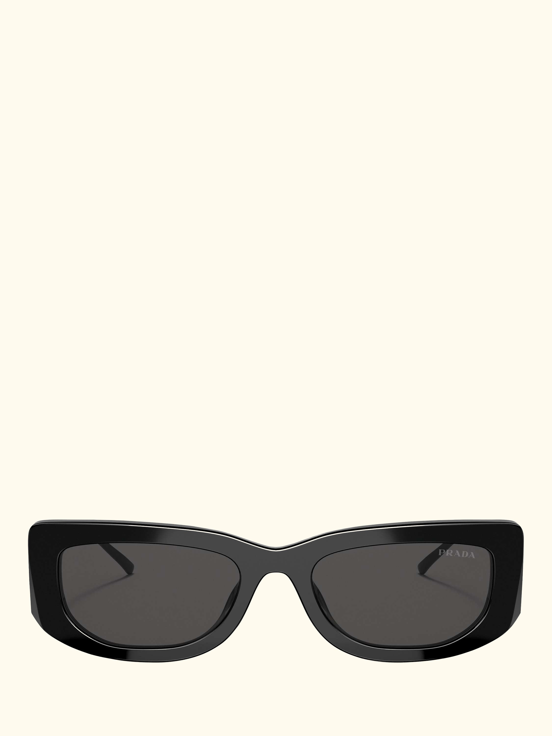 PR14YS Women's Rectangular Sunglasses, Black