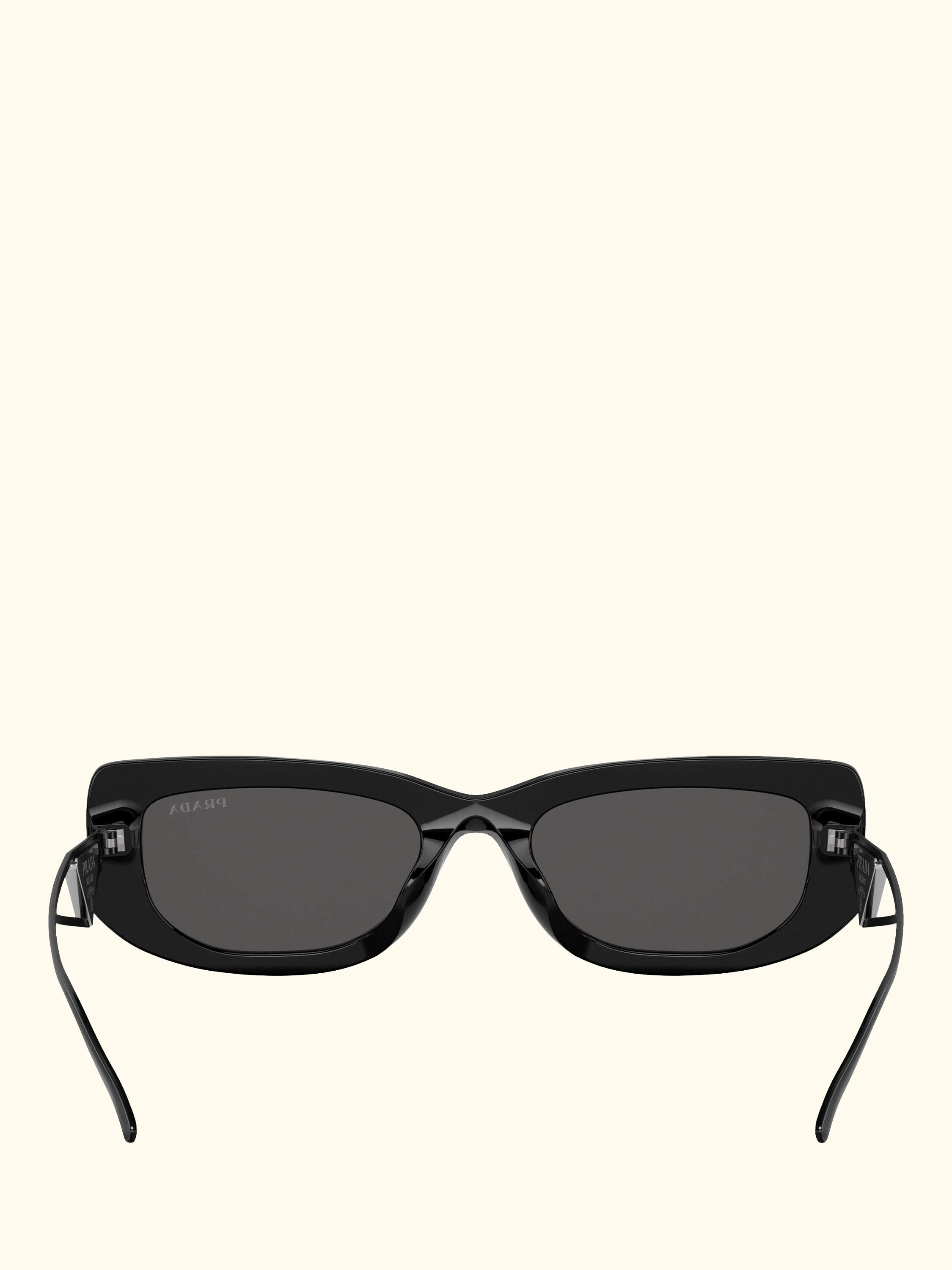 PR14YS Women's Rectangular Sunglasses, Black