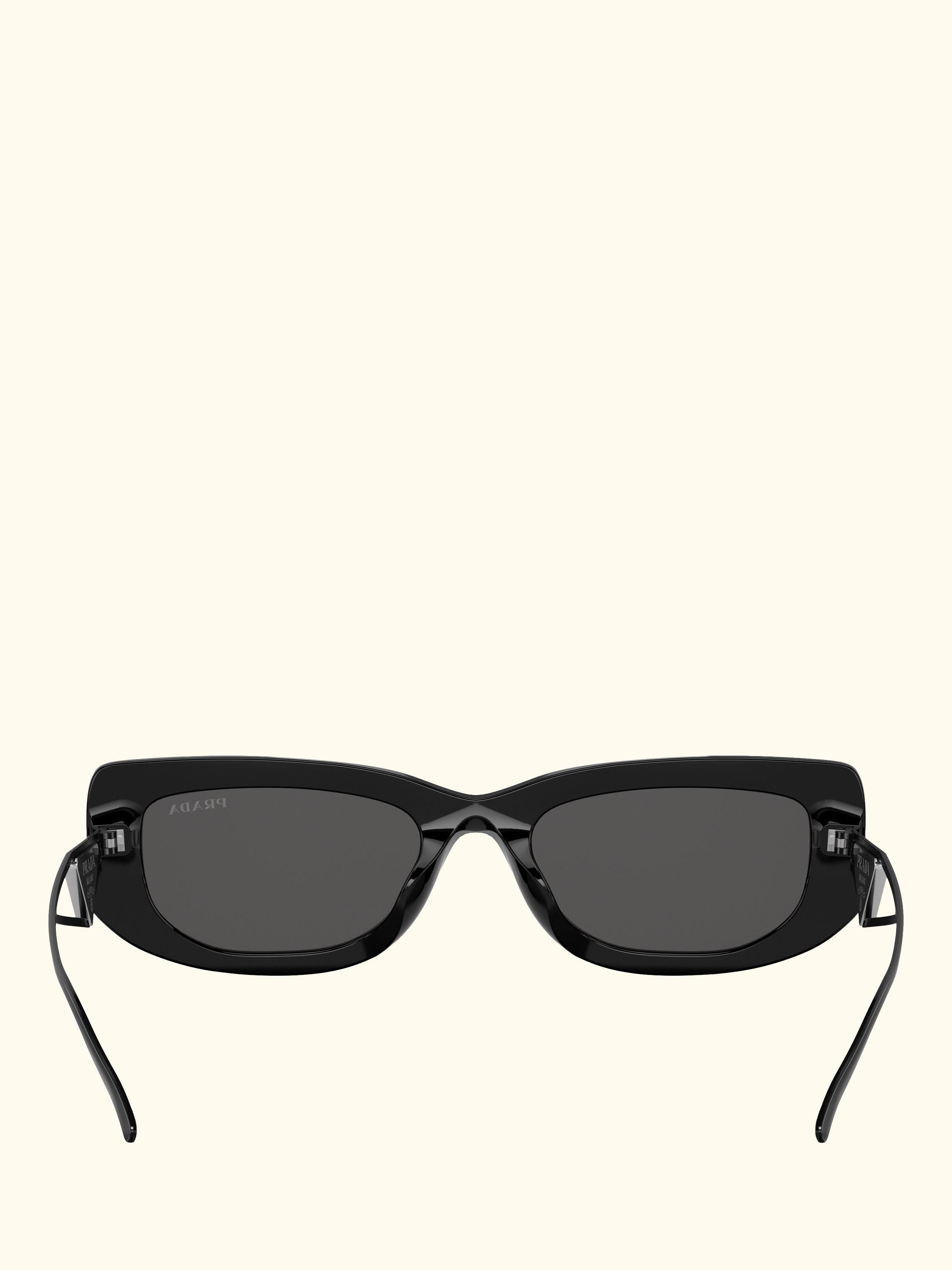 PR14YS Women's Rectangular Sunglasses, Black
