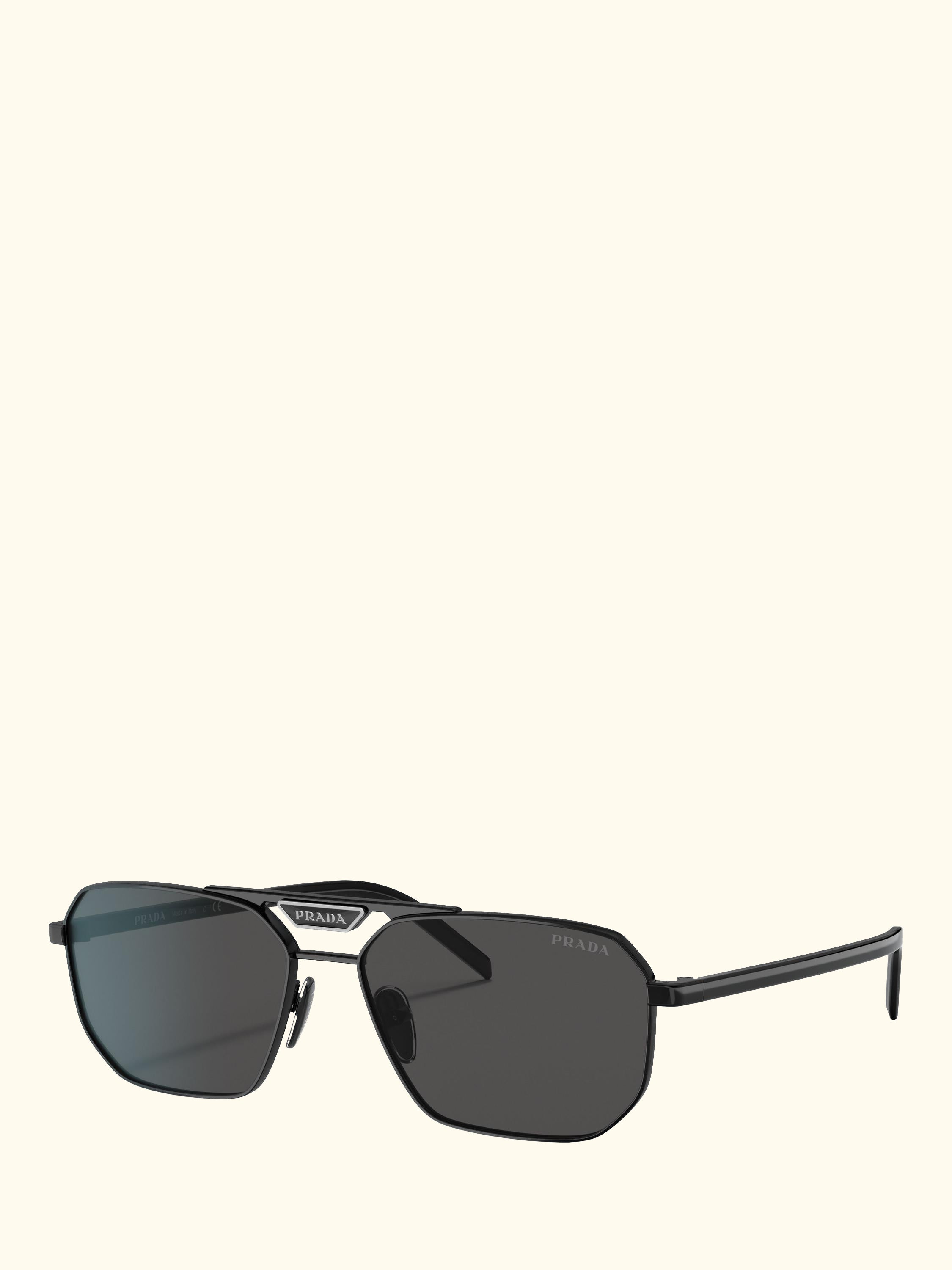 PR 58YS Men's Rectangular Sunglasses, Black