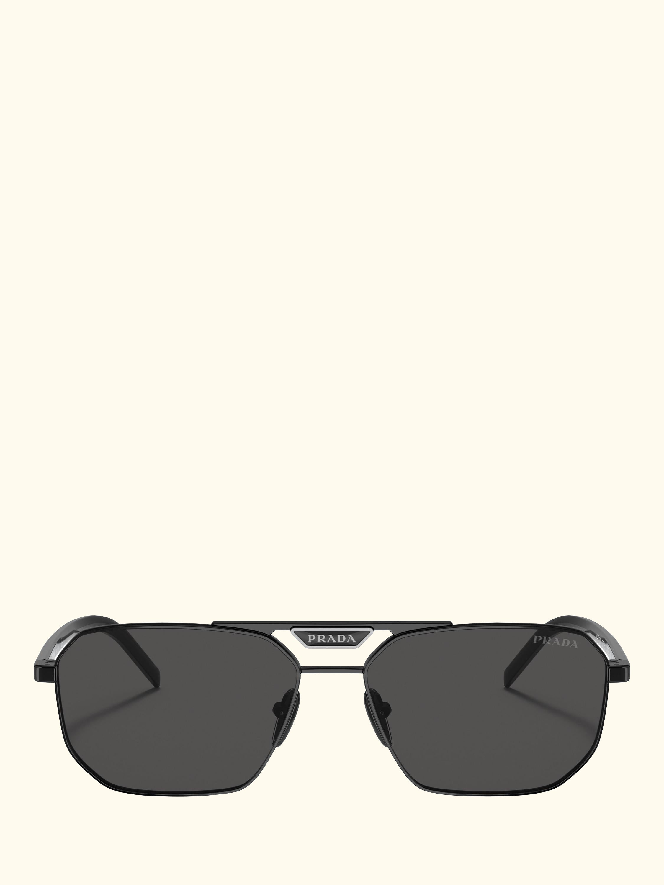 PR 58YS Men's Rectangular Sunglasses, Black