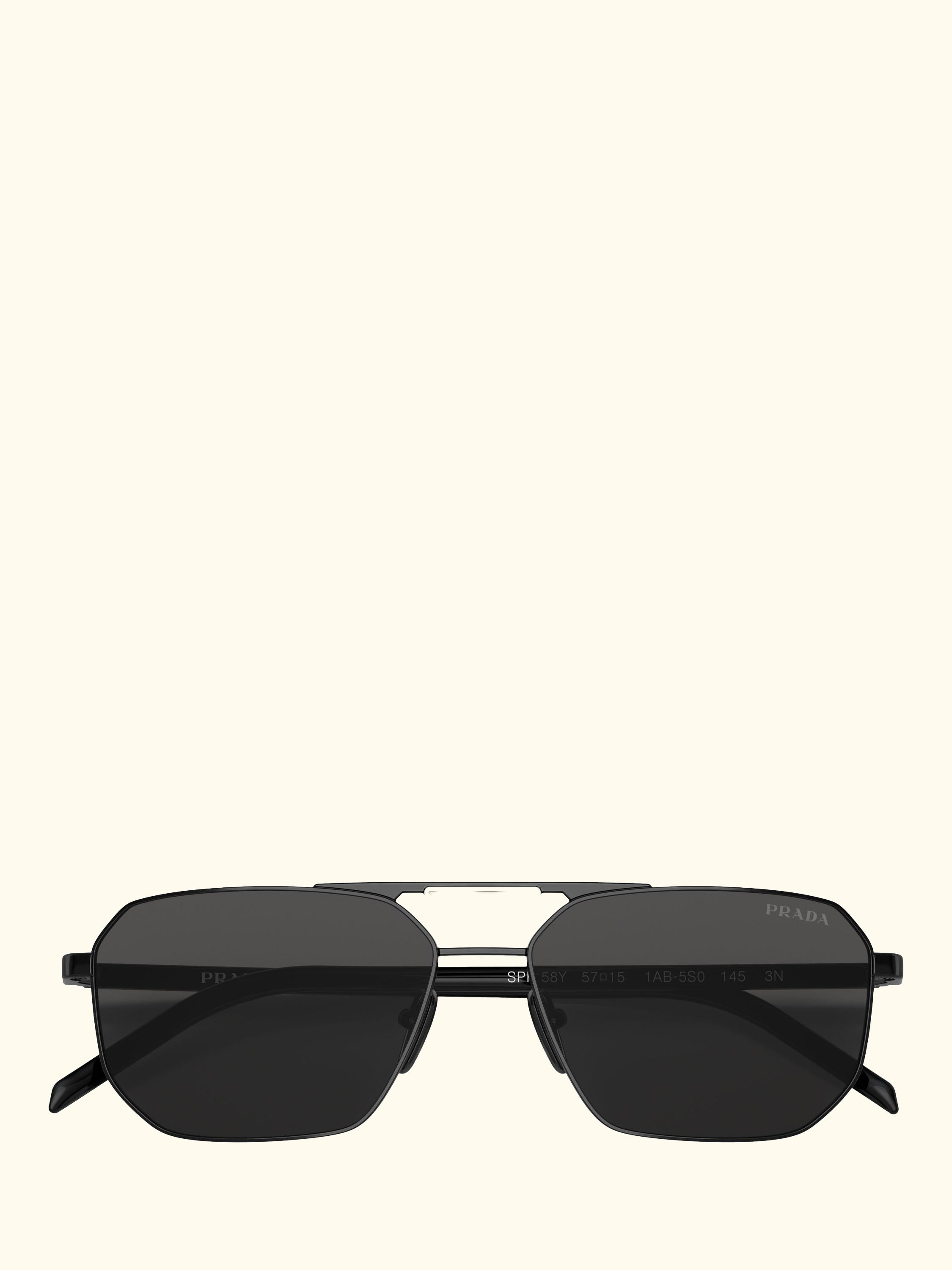 PR 58YS Men's Rectangular Sunglasses, Black