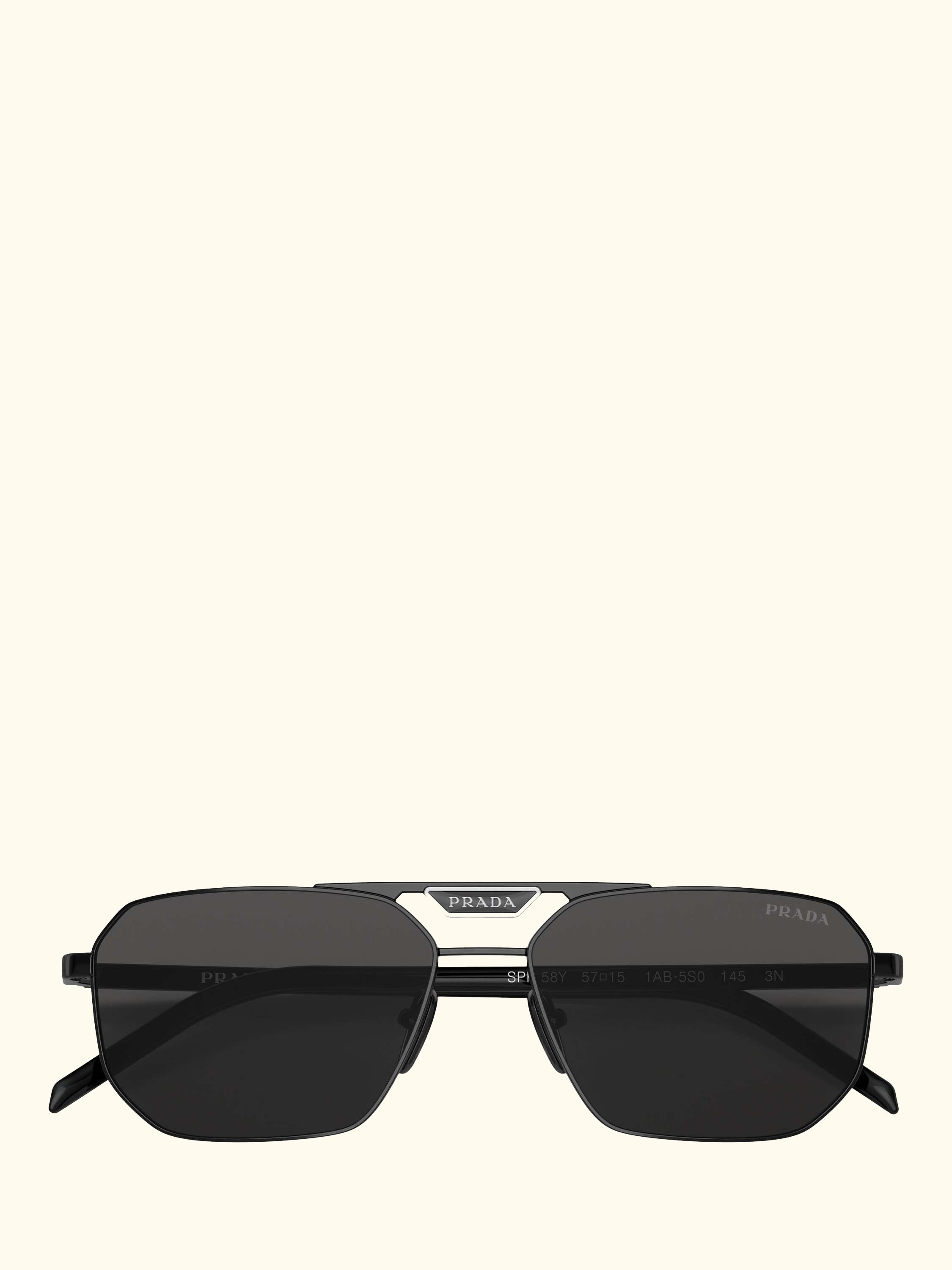 PR 58YS Men's Rectangular Sunglasses, Black