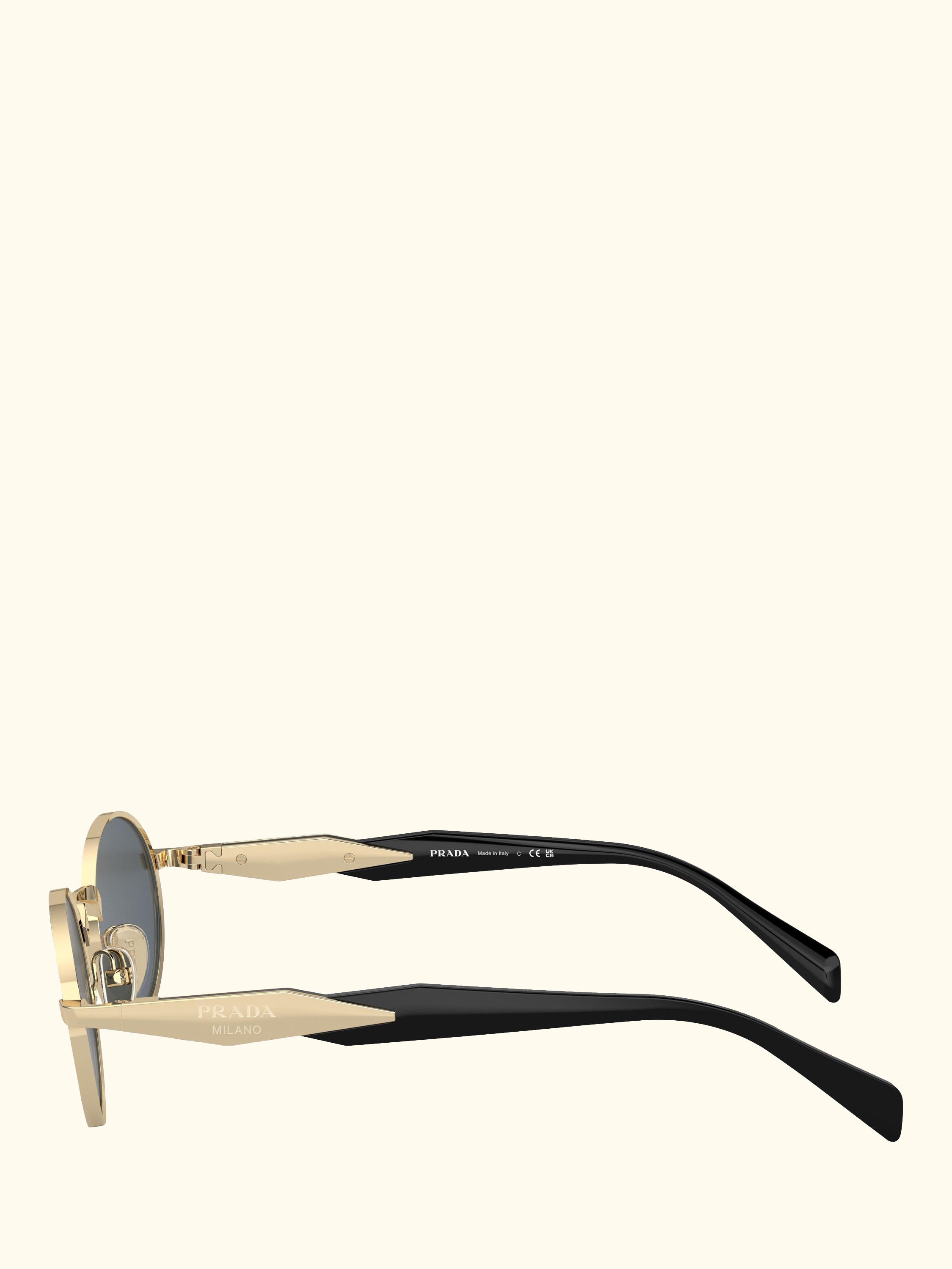 PR65ZS Women's Oval Sunglasses, Pale Gold/Grey