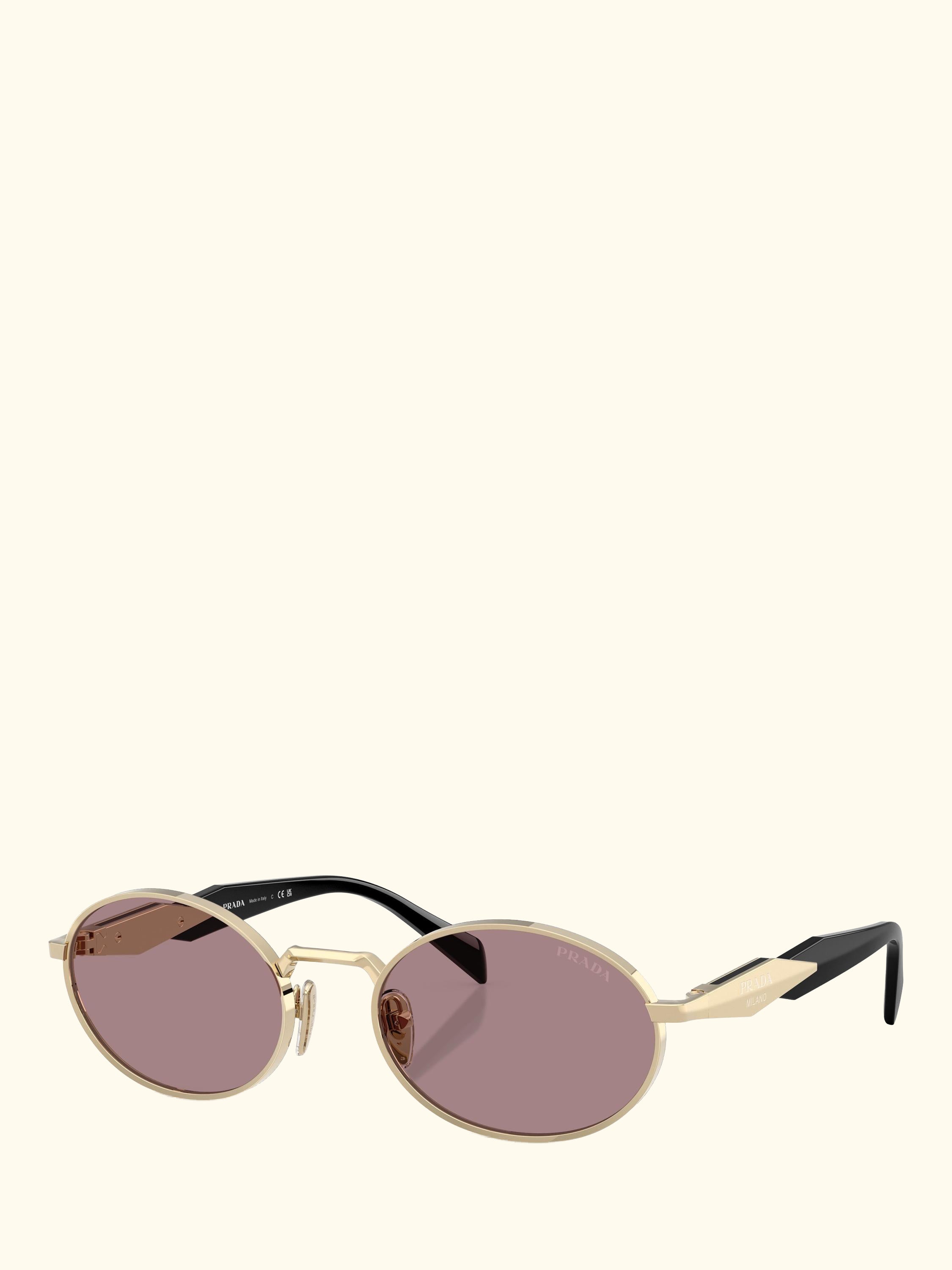 PR 65ZS Women's Oval Sunglasses, Pale Gold