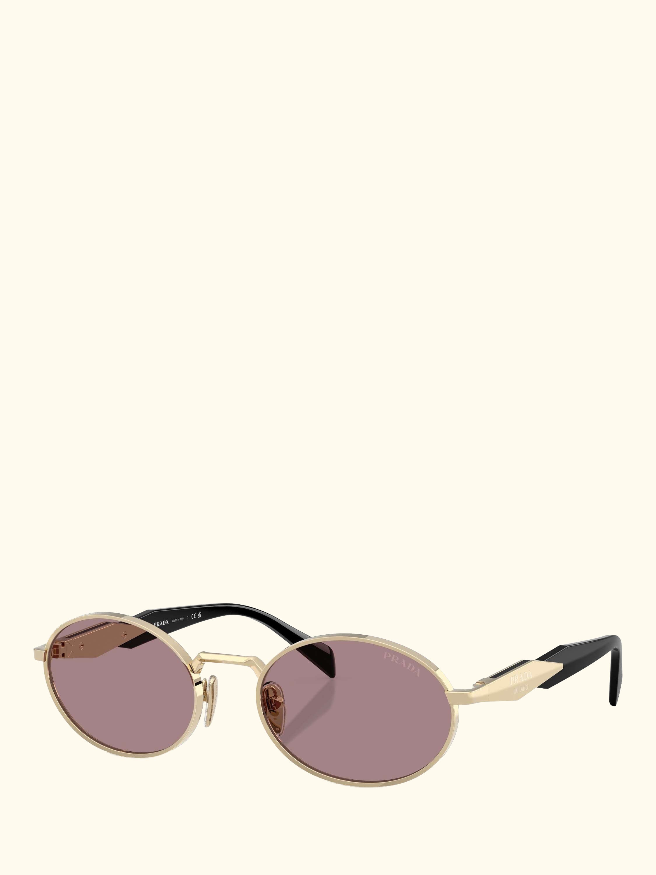 PR 65ZS Women's Oval Sunglasses, Pale Gold