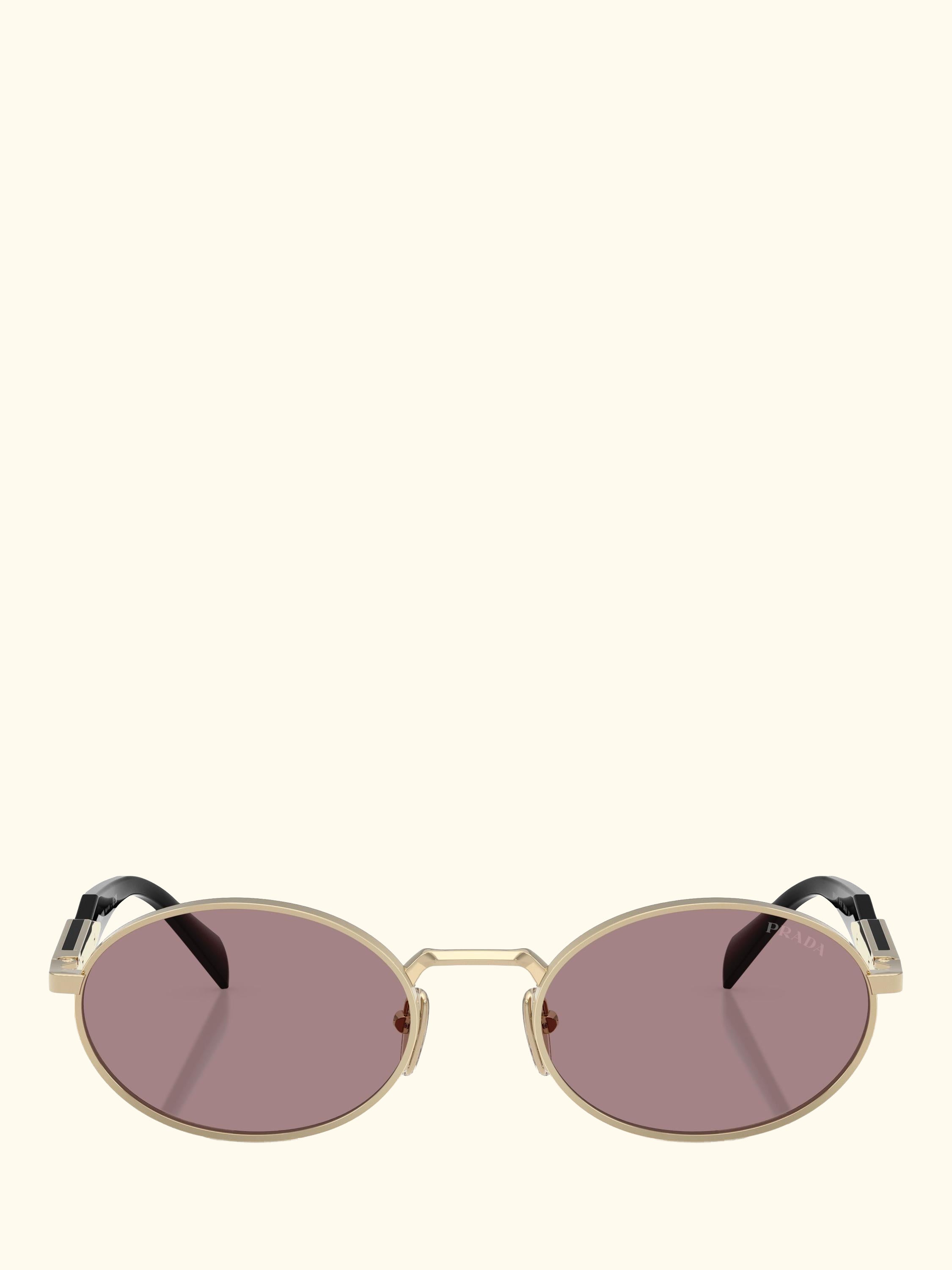 PR 65ZS Women's Oval Sunglasses, Pale Gold