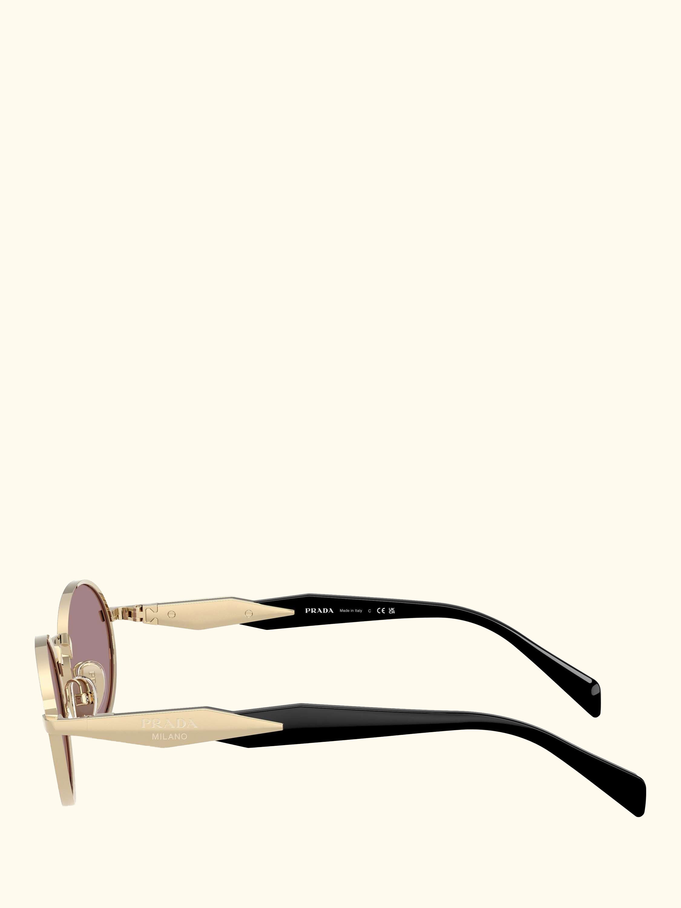 PR 65ZS Women's Oval Sunglasses, Pale Gold