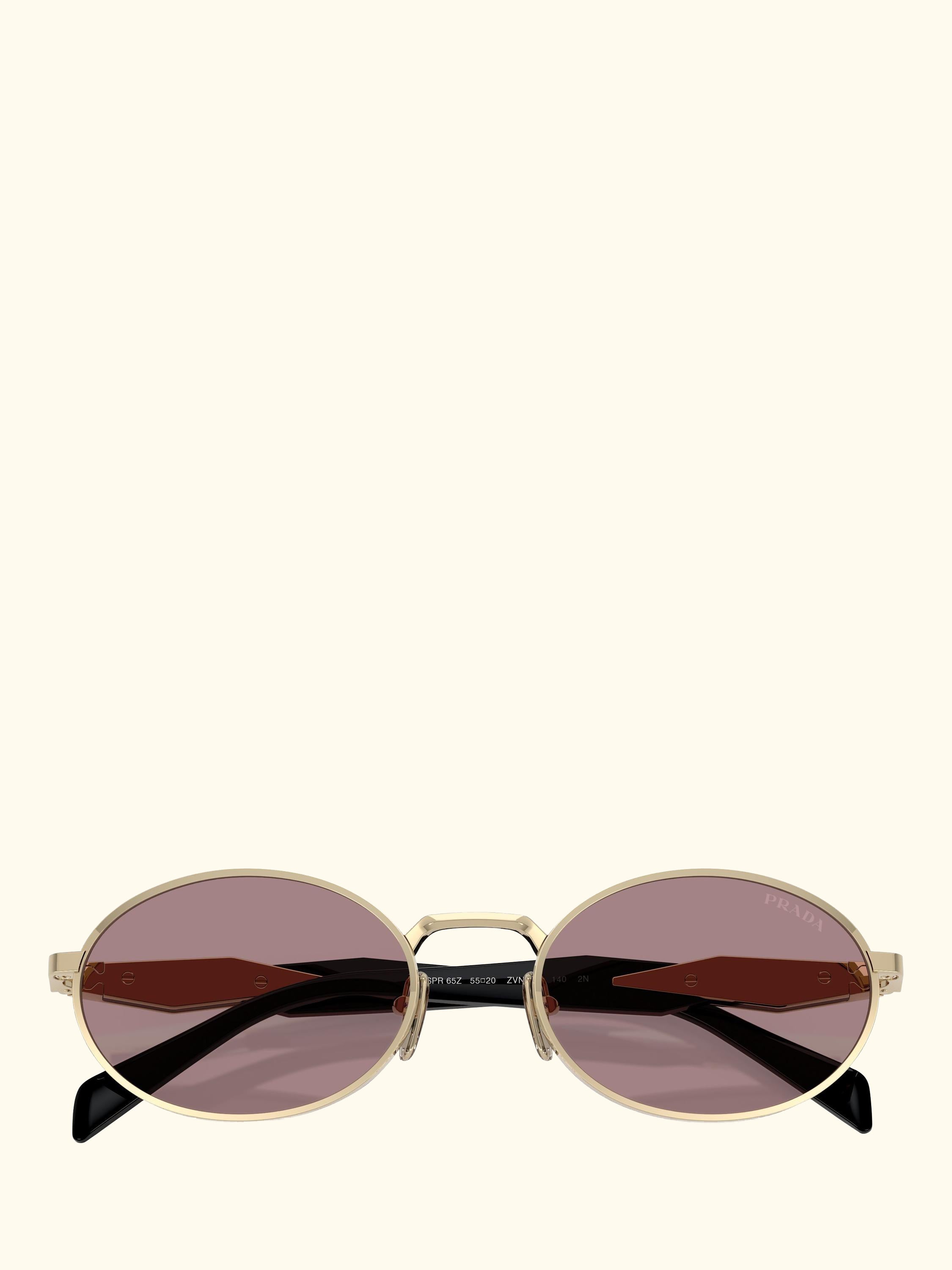 PR 65ZS Women's Oval Sunglasses, Pale Gold