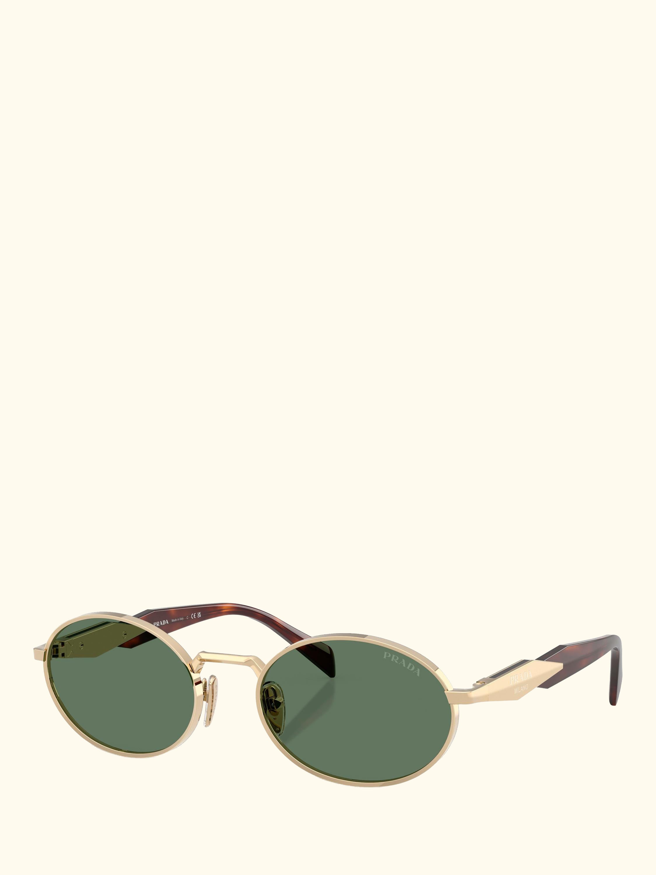 PR65ZS Women's Oval Sunglasses, Pale Gold/Green