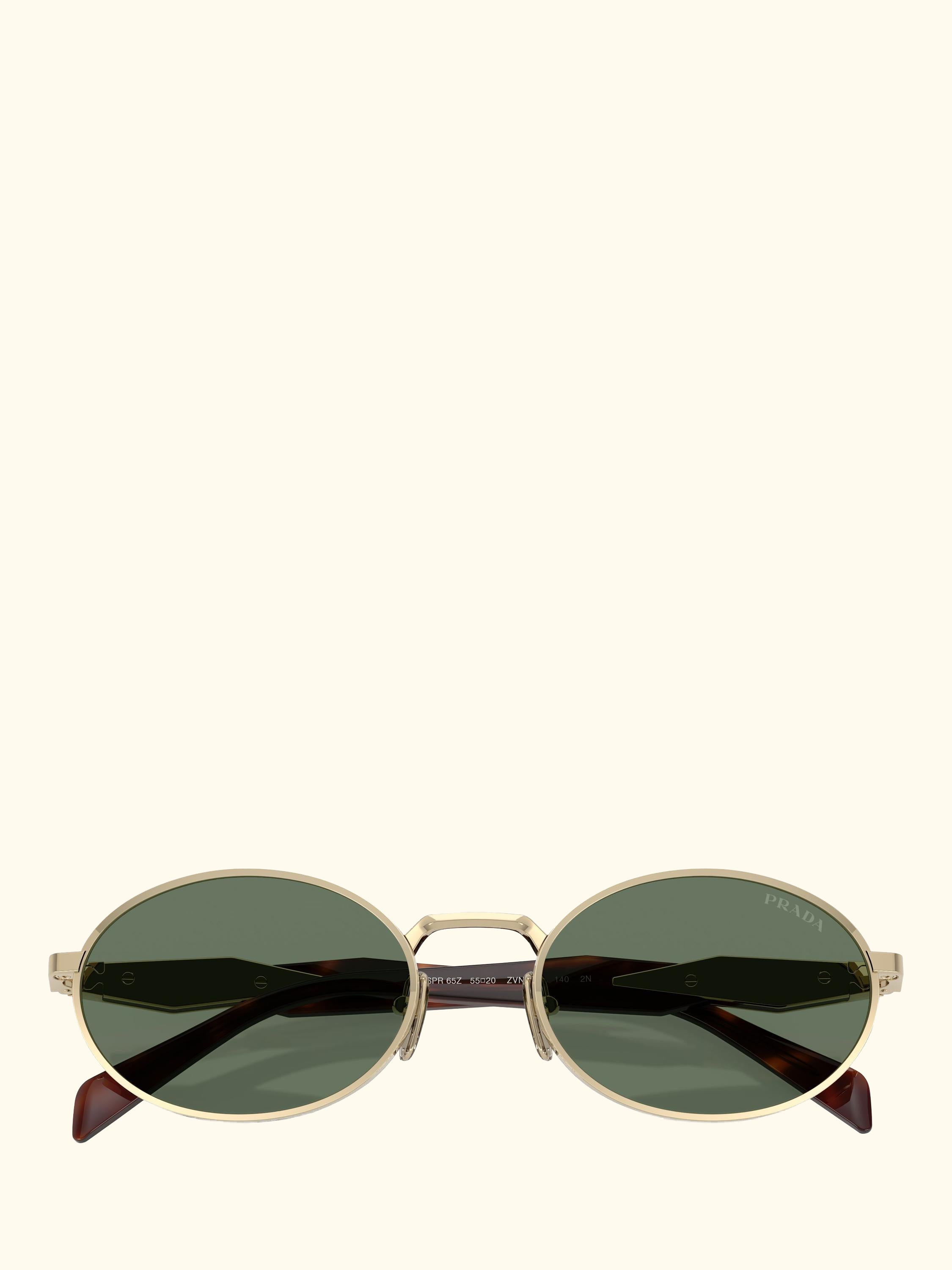 PR65ZS Women's Oval Sunglasses, Pale Gold/Green