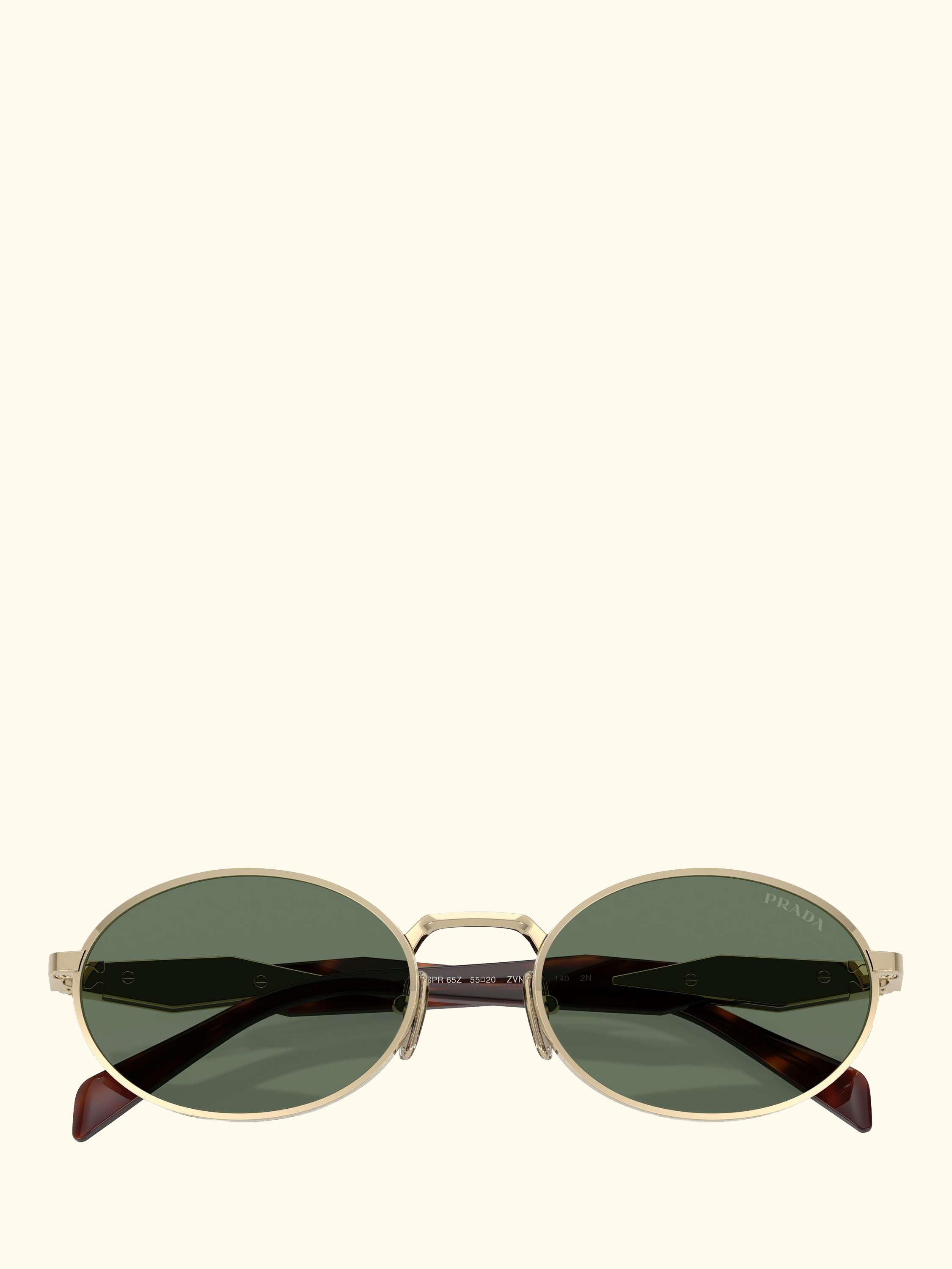 PR65ZS Women's Oval Sunglasses, Pale Gold/Green