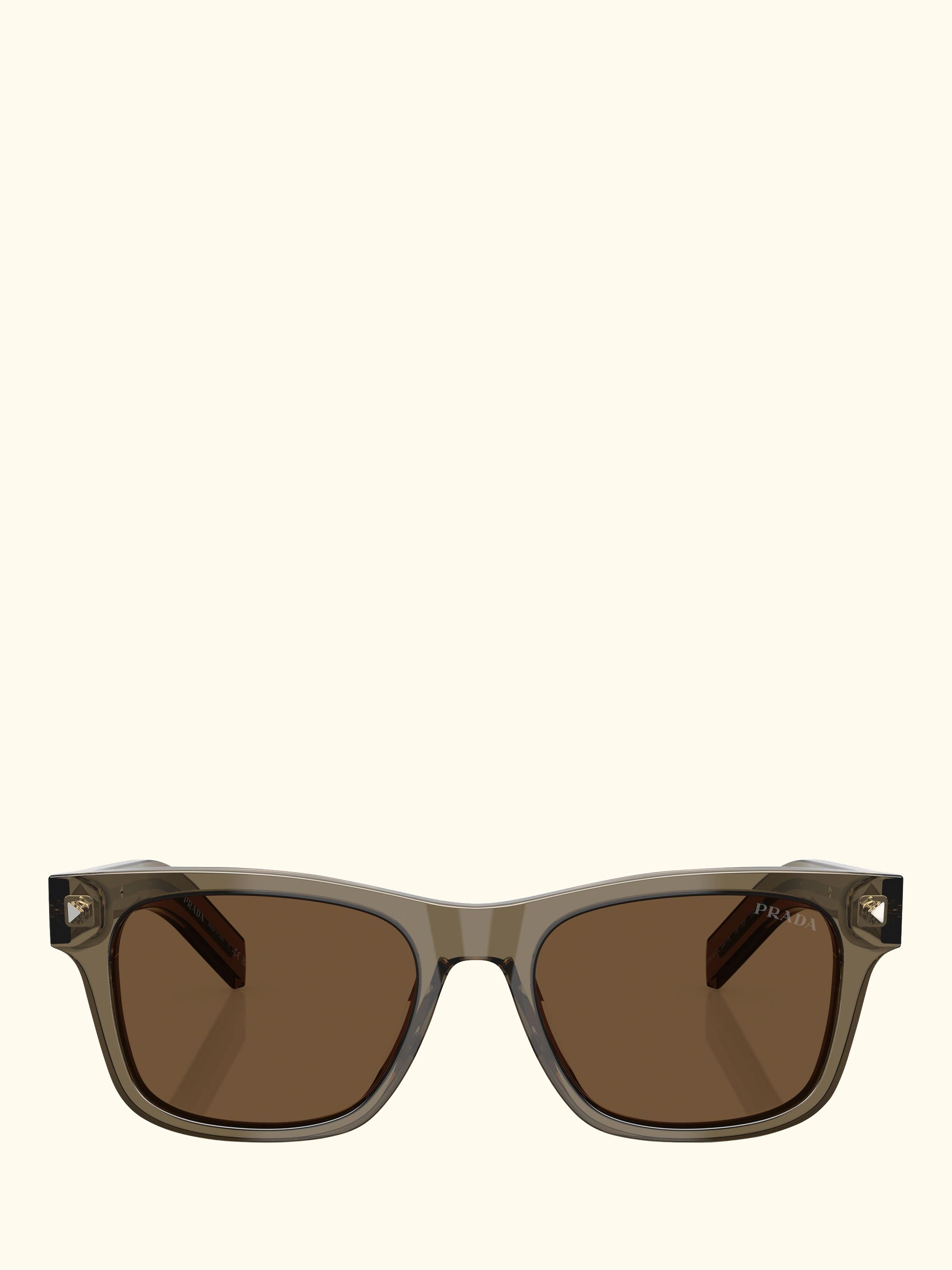 PR A17S Men's Rectangular Sunglasses, Transparent Terra