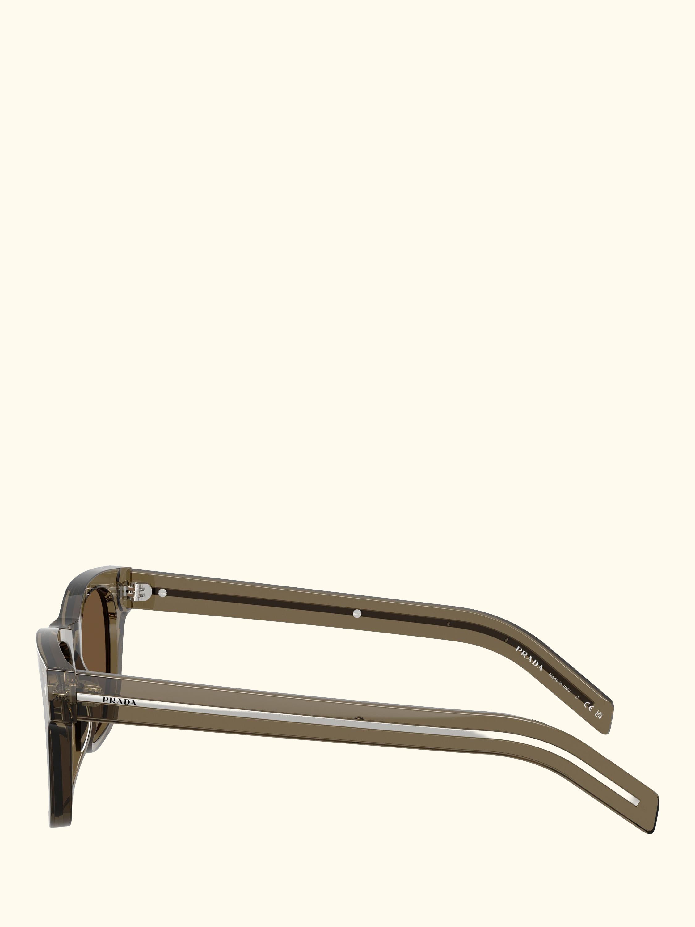 PR A17S Men's Rectangular Sunglasses, Transparent Terra