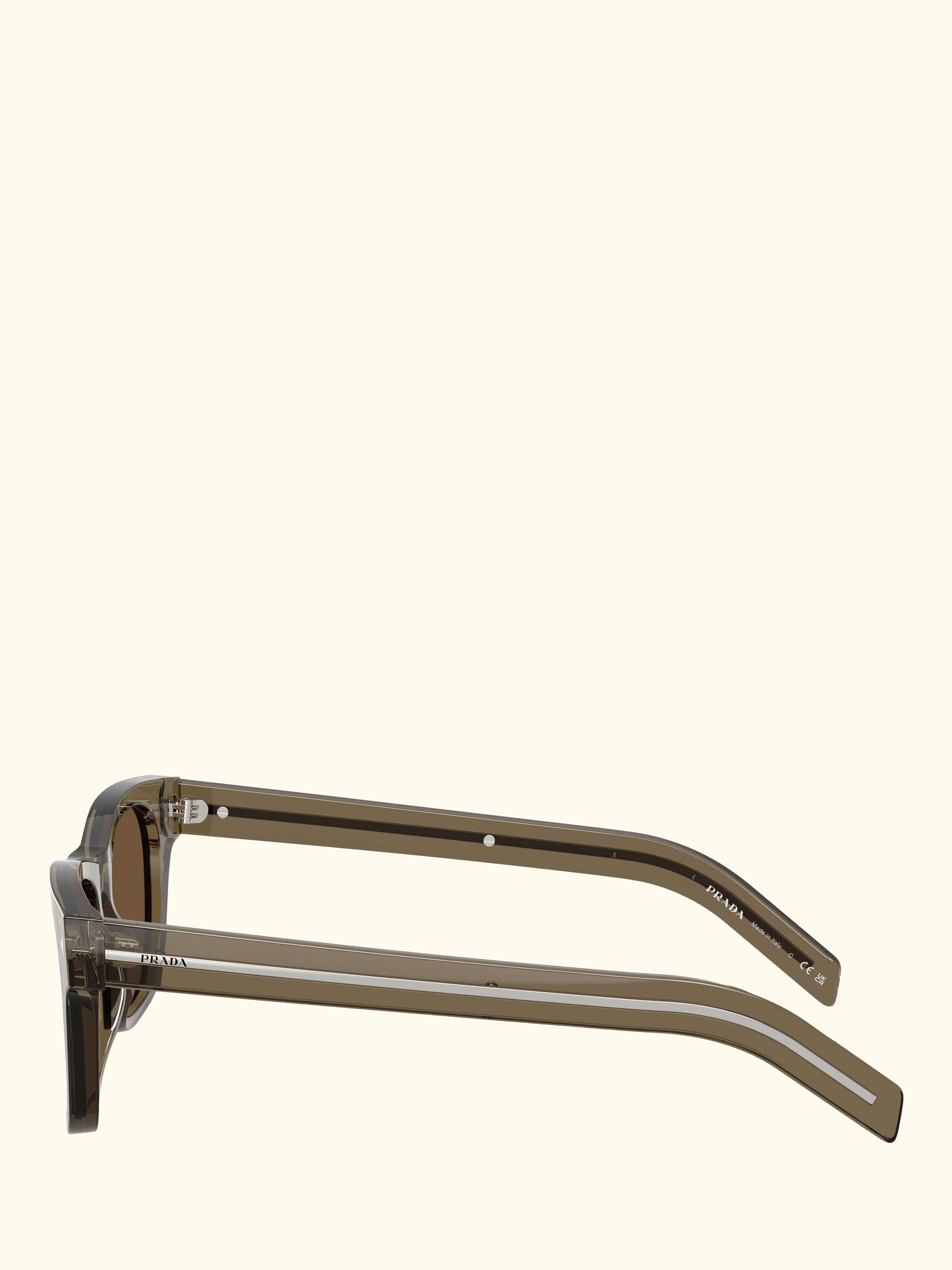 PR A17S Men's Rectangular Sunglasses, Transparent Terra
