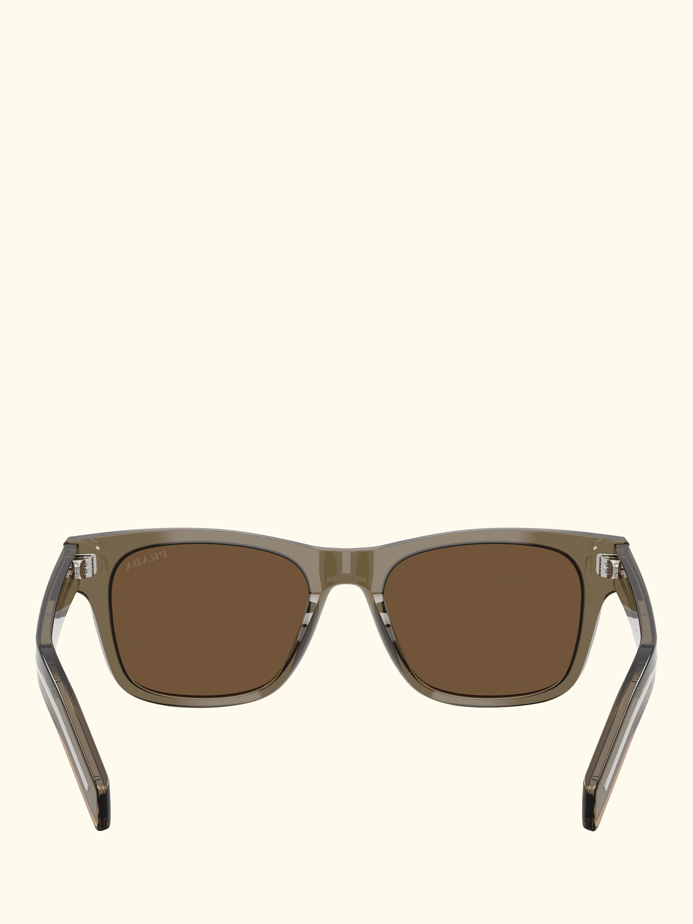 PR A17S Men's Rectangular Sunglasses, Transparent Terra