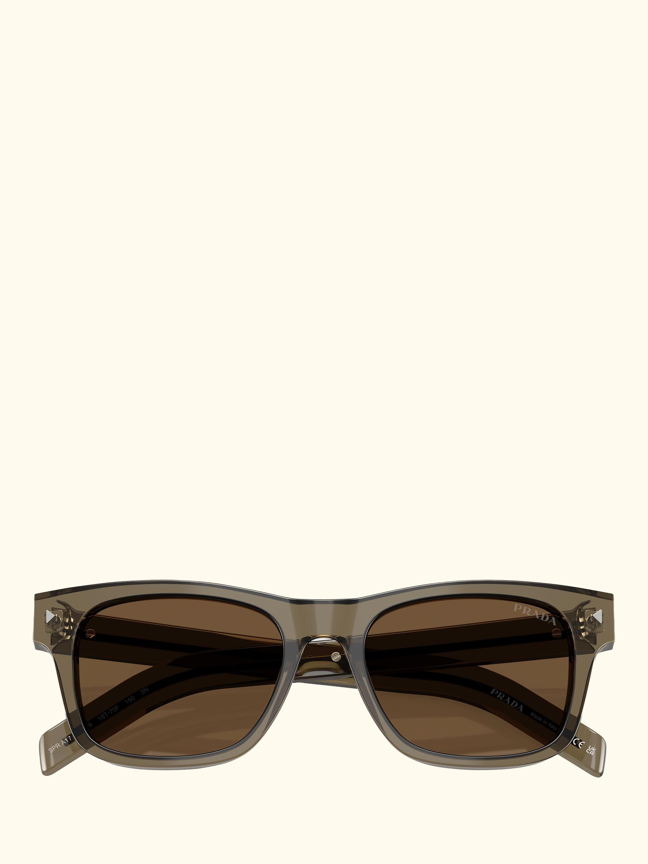PR A17S Men's Rectangular Sunglasses, Transparent Terra