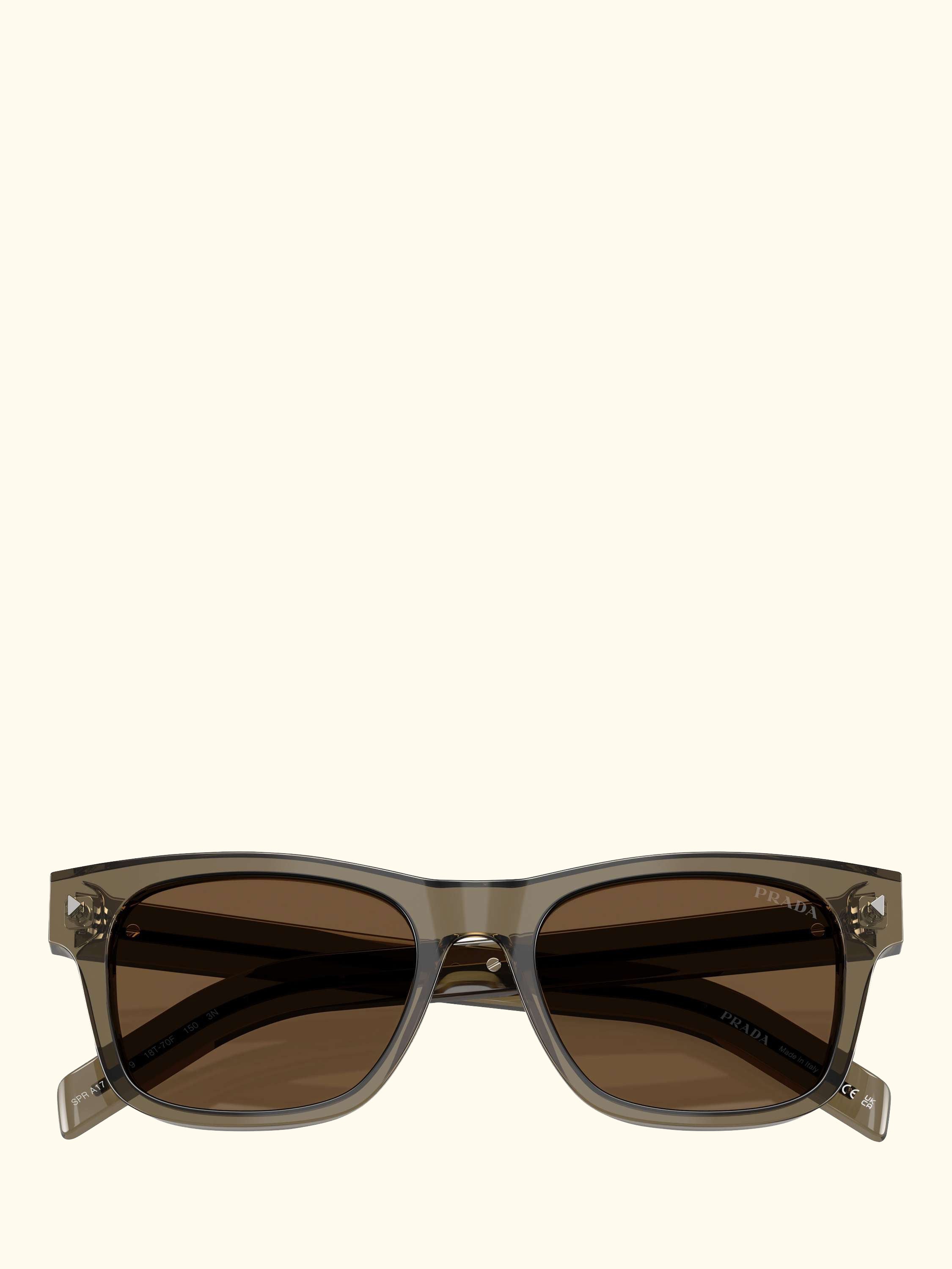 PR A17S Men's Rectangular Sunglasses, Transparent Terra