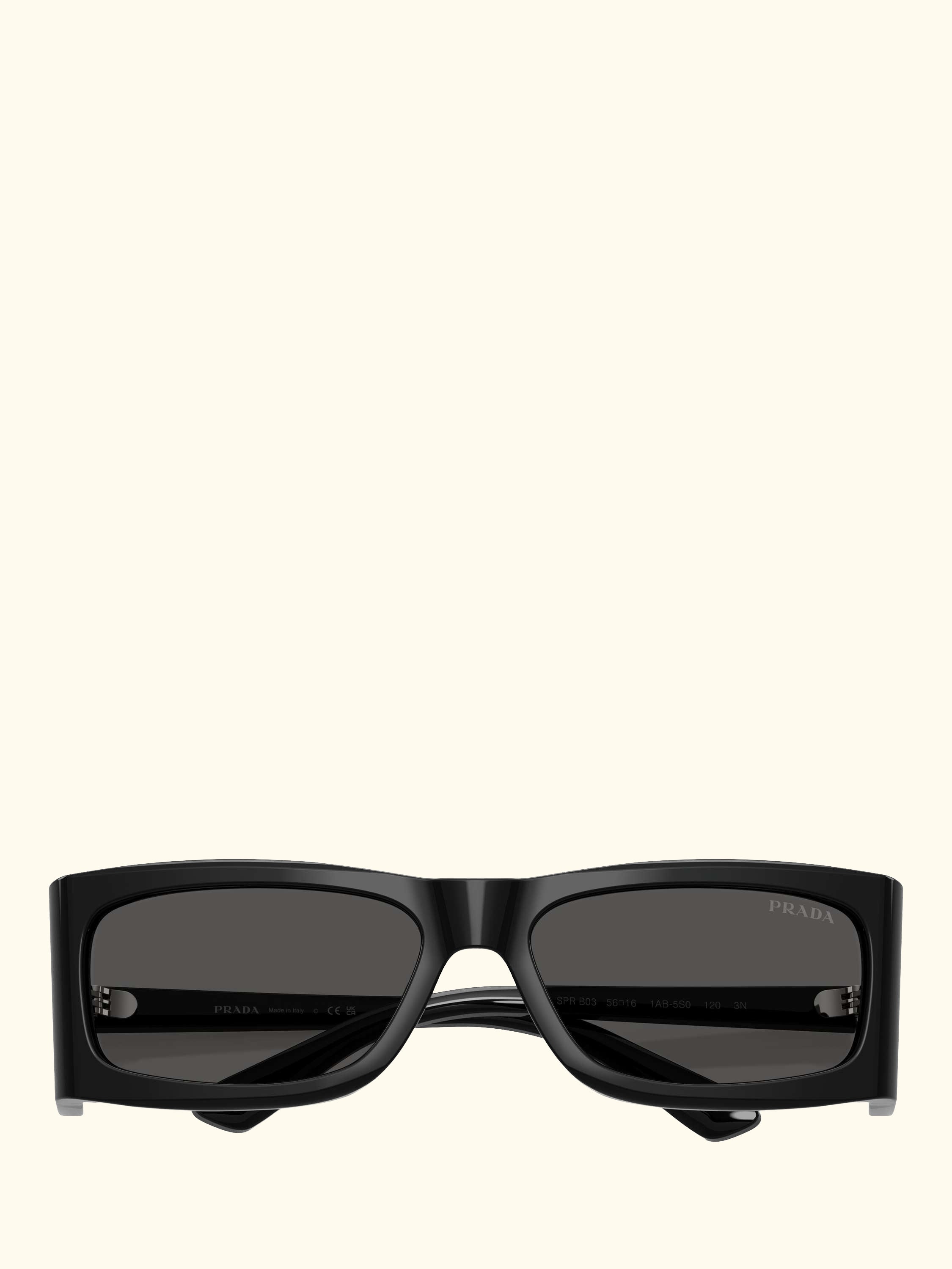 PR B03S Men's Rectangular Sunglasses, Black
