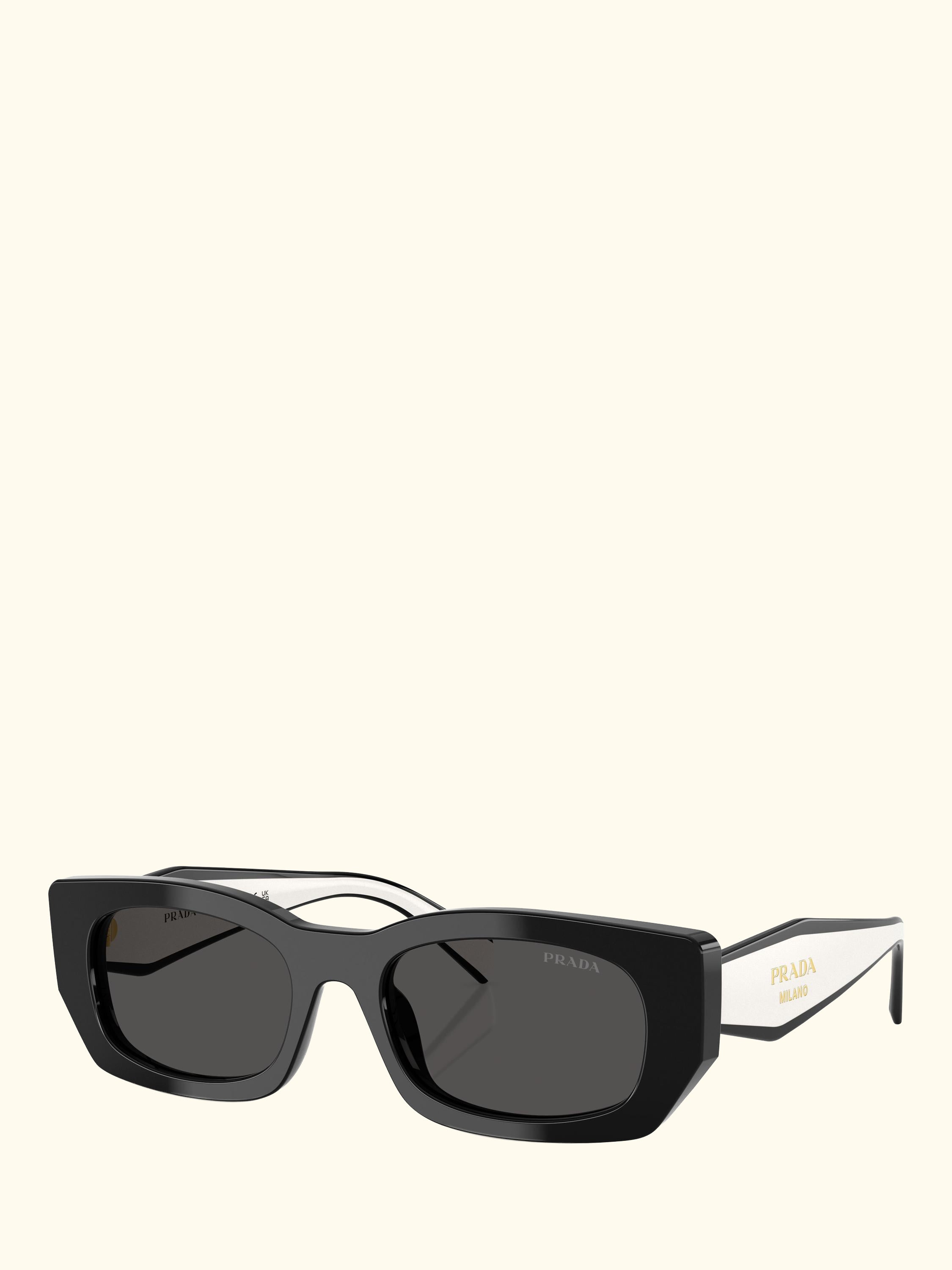 PR B05S Women's Rectangular Sunglasses, Black
