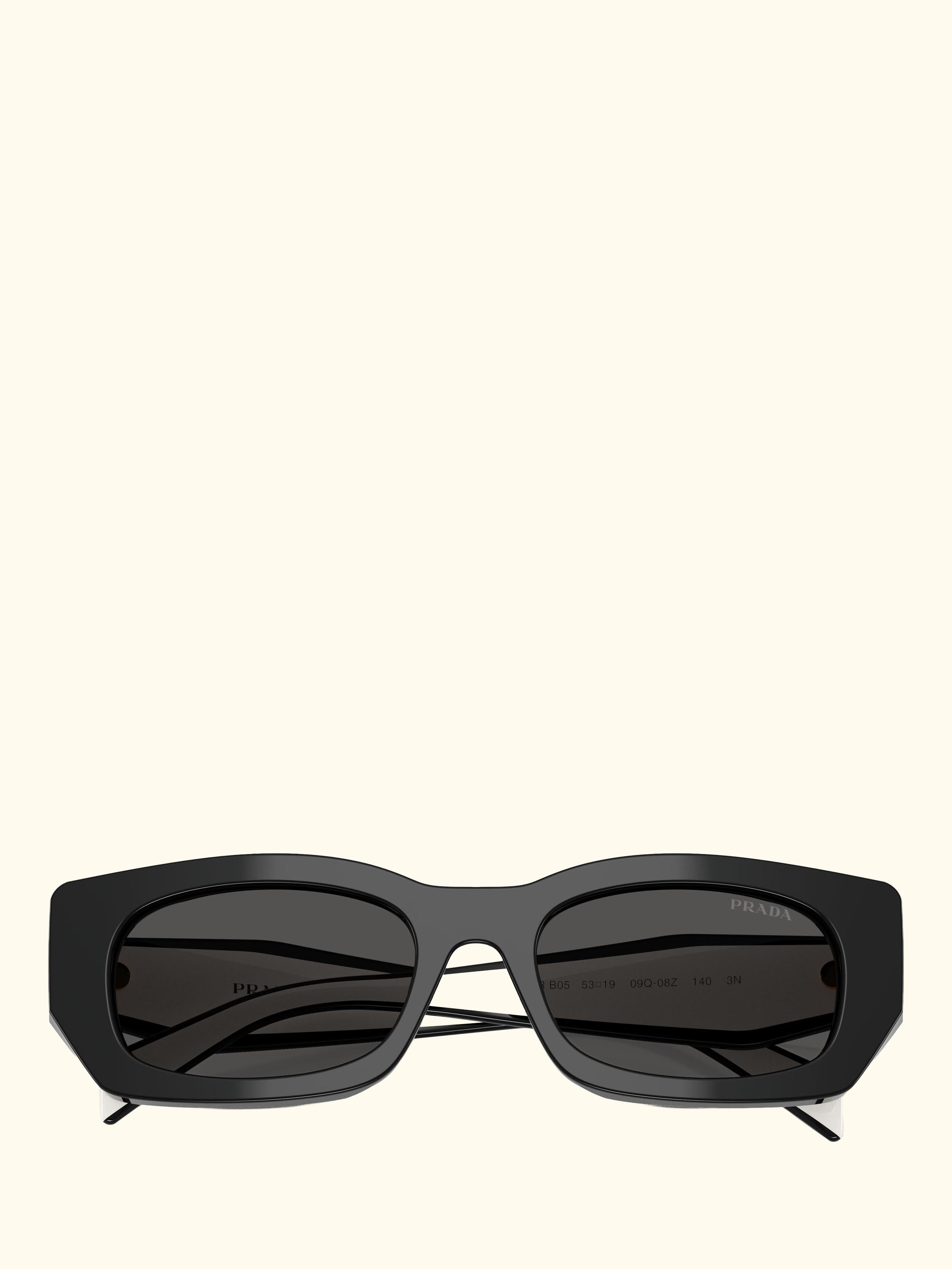 PR B05S Women's Rectangular Sunglasses, Black