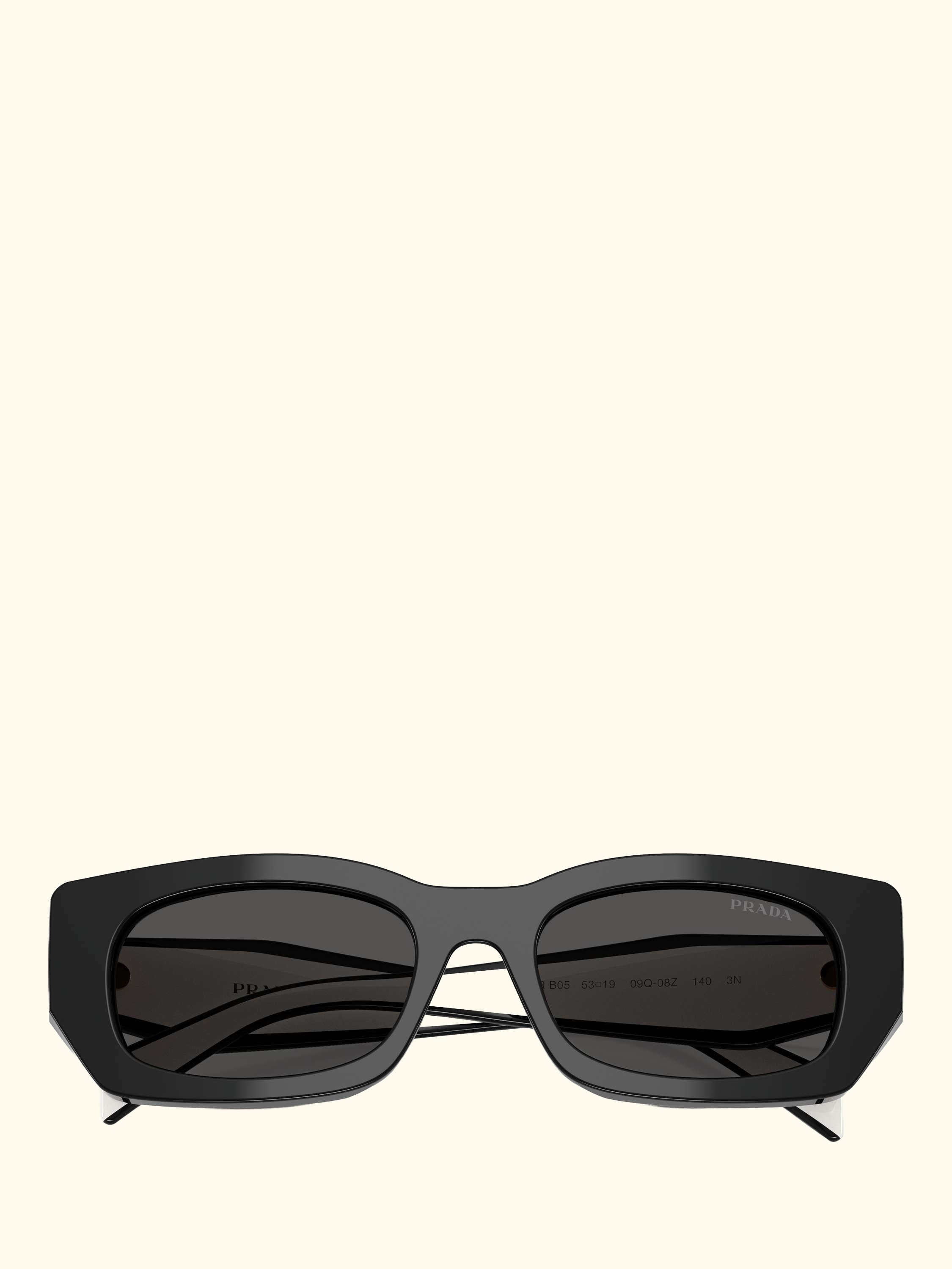 PR B05S Women's Rectangular Sunglasses, Black