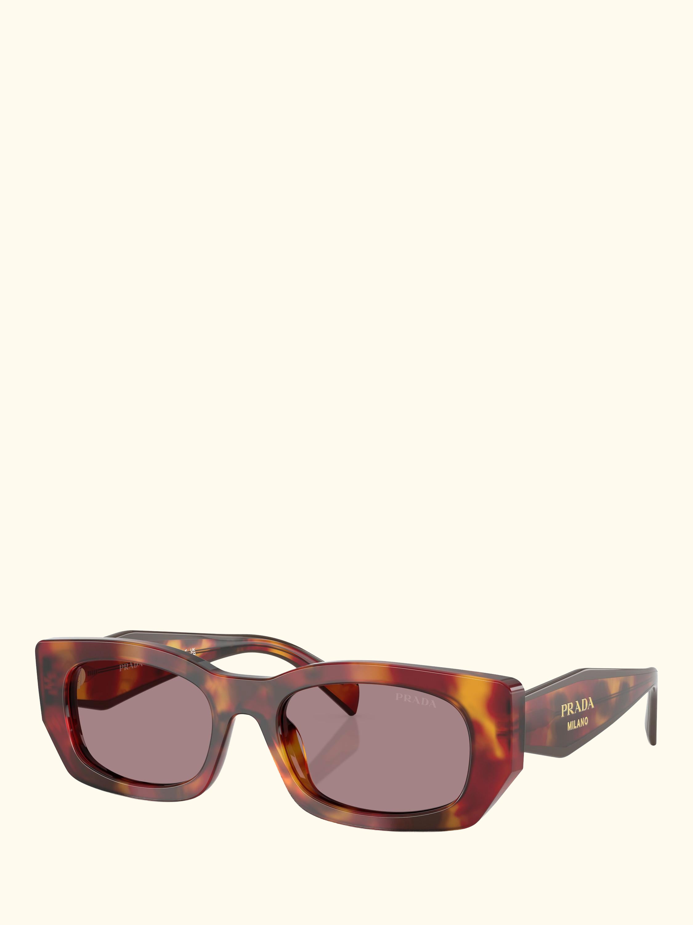PR B05S Women's Rectangular Sunglasses, Poppy Tortoise/Brown