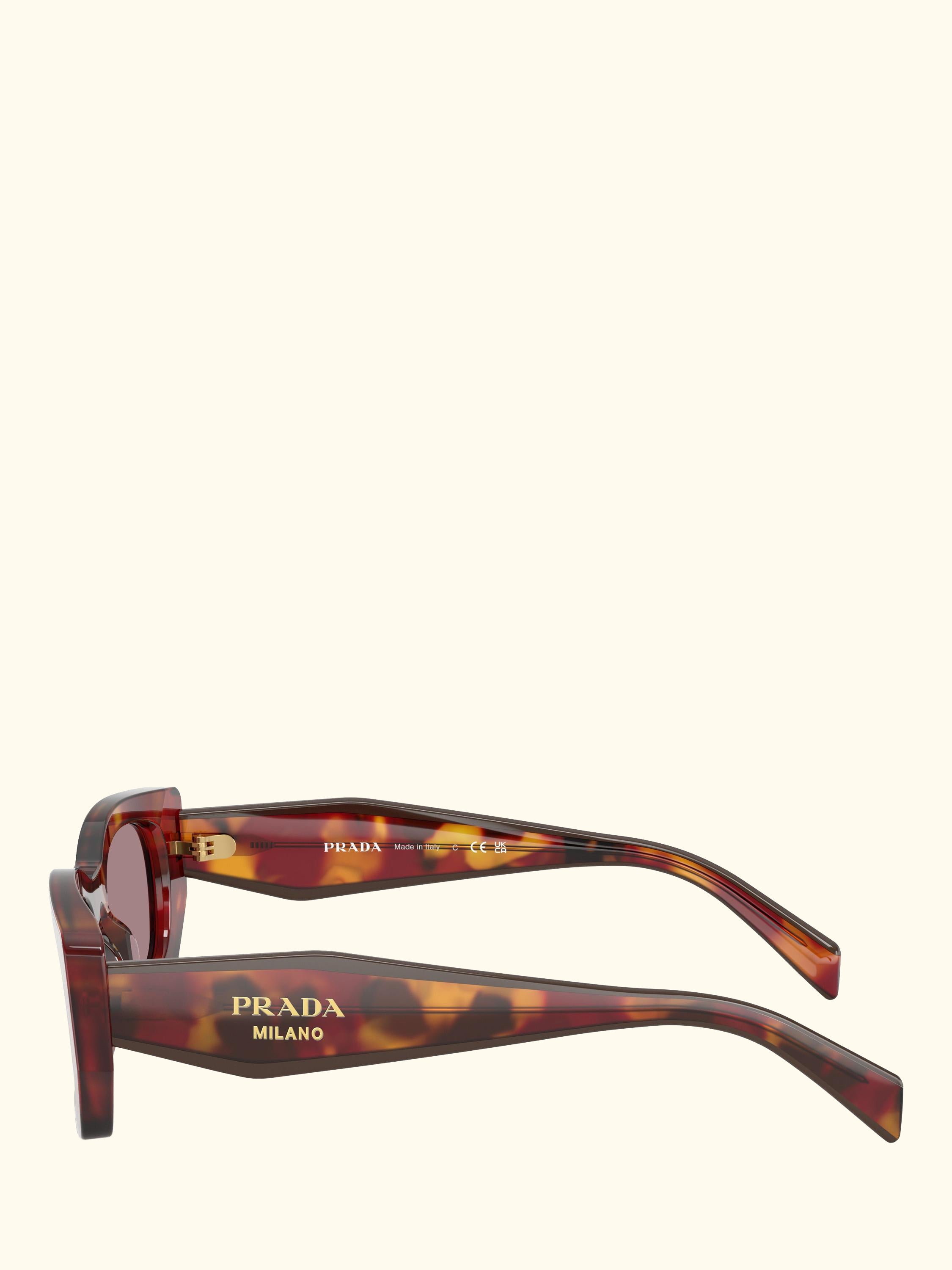 PR B05S Women's Rectangular Sunglasses, Poppy Tortoise/Brown