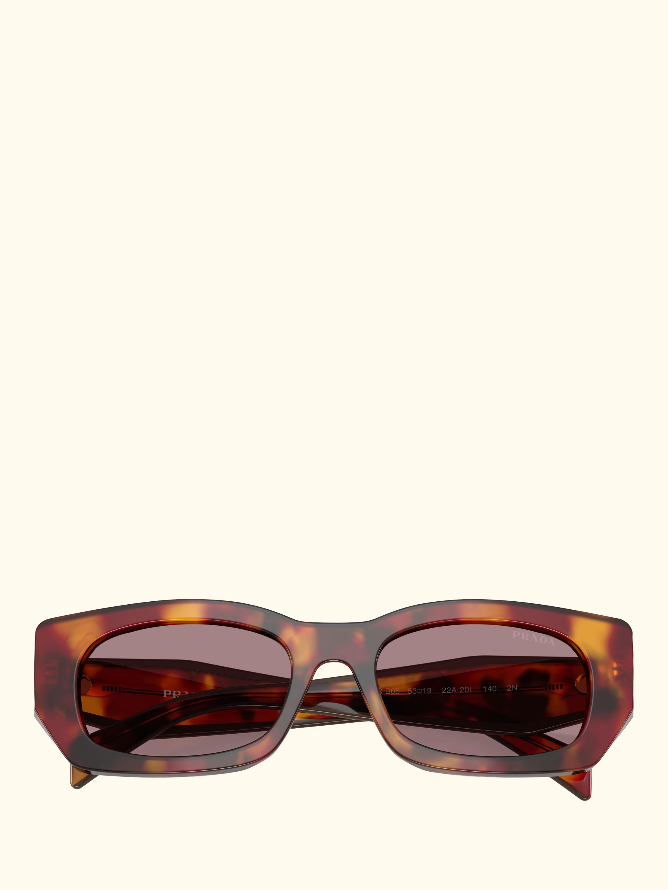 PR B05S Women's Rectangular Sunglasses, Poppy Tortoise/Brown