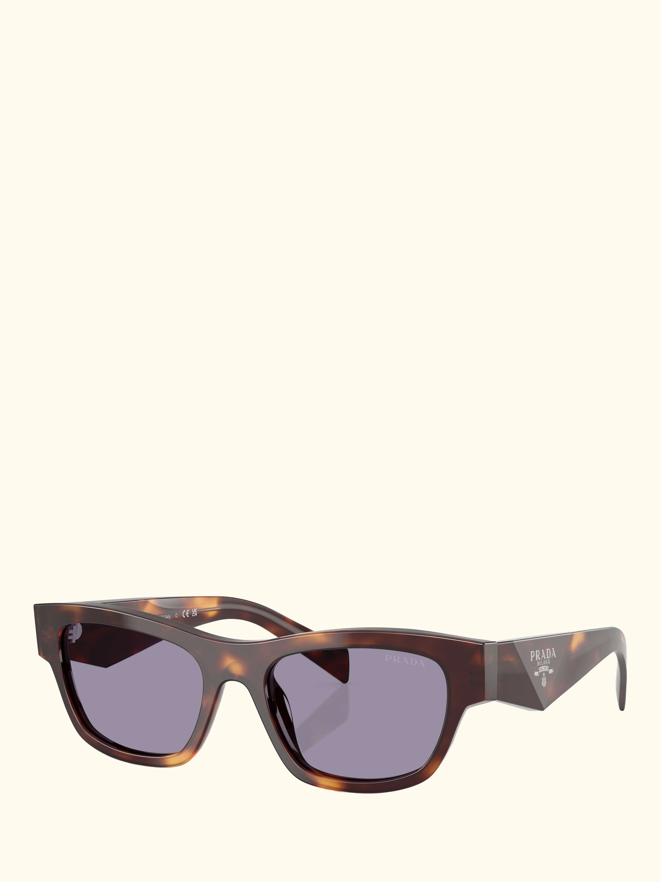PR B09S Women's Oval Sunglasses, Classic Tortoise/Purple