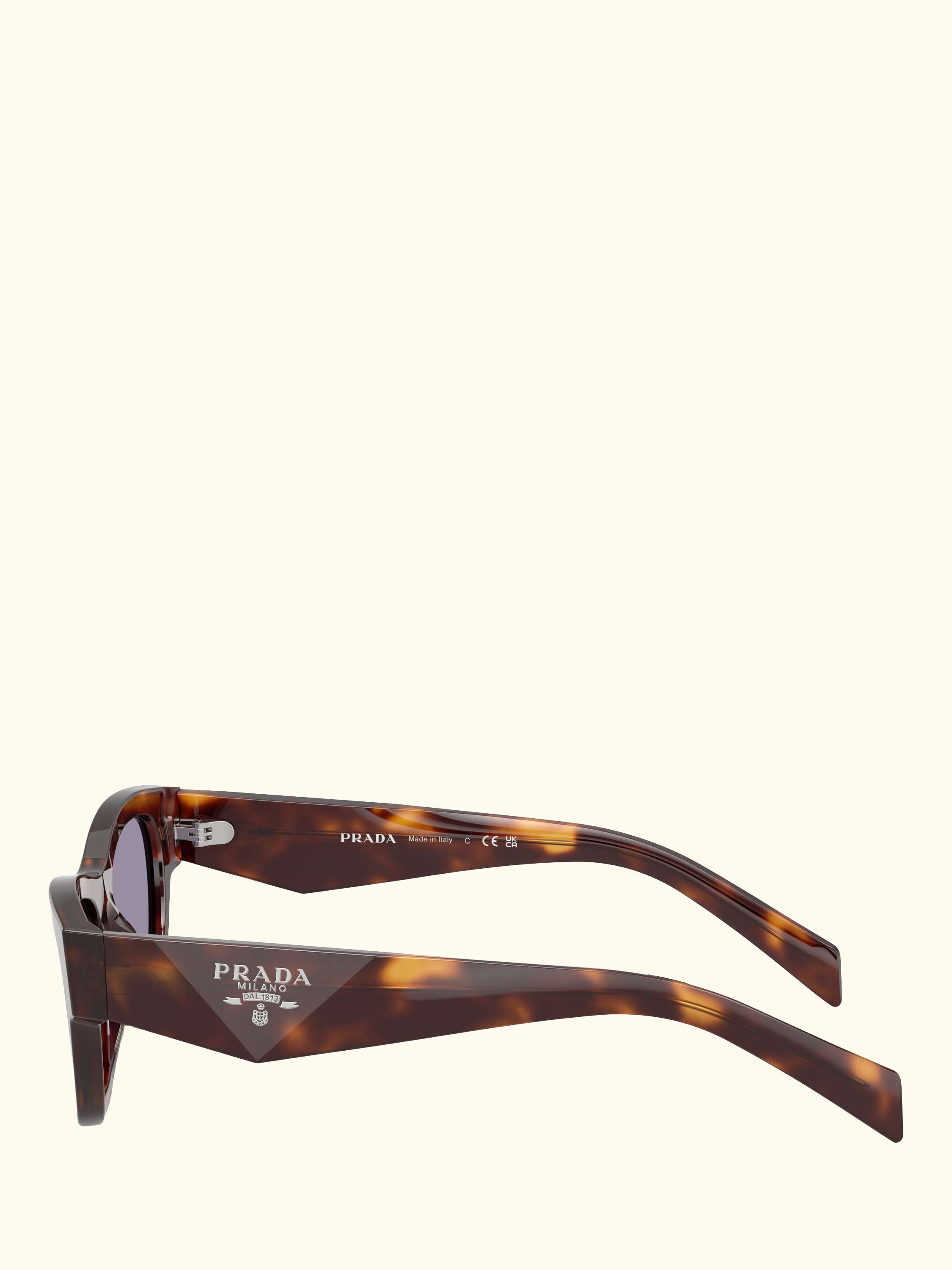 PR B09S Women's Oval Sunglasses, Classic Tortoise/Purple