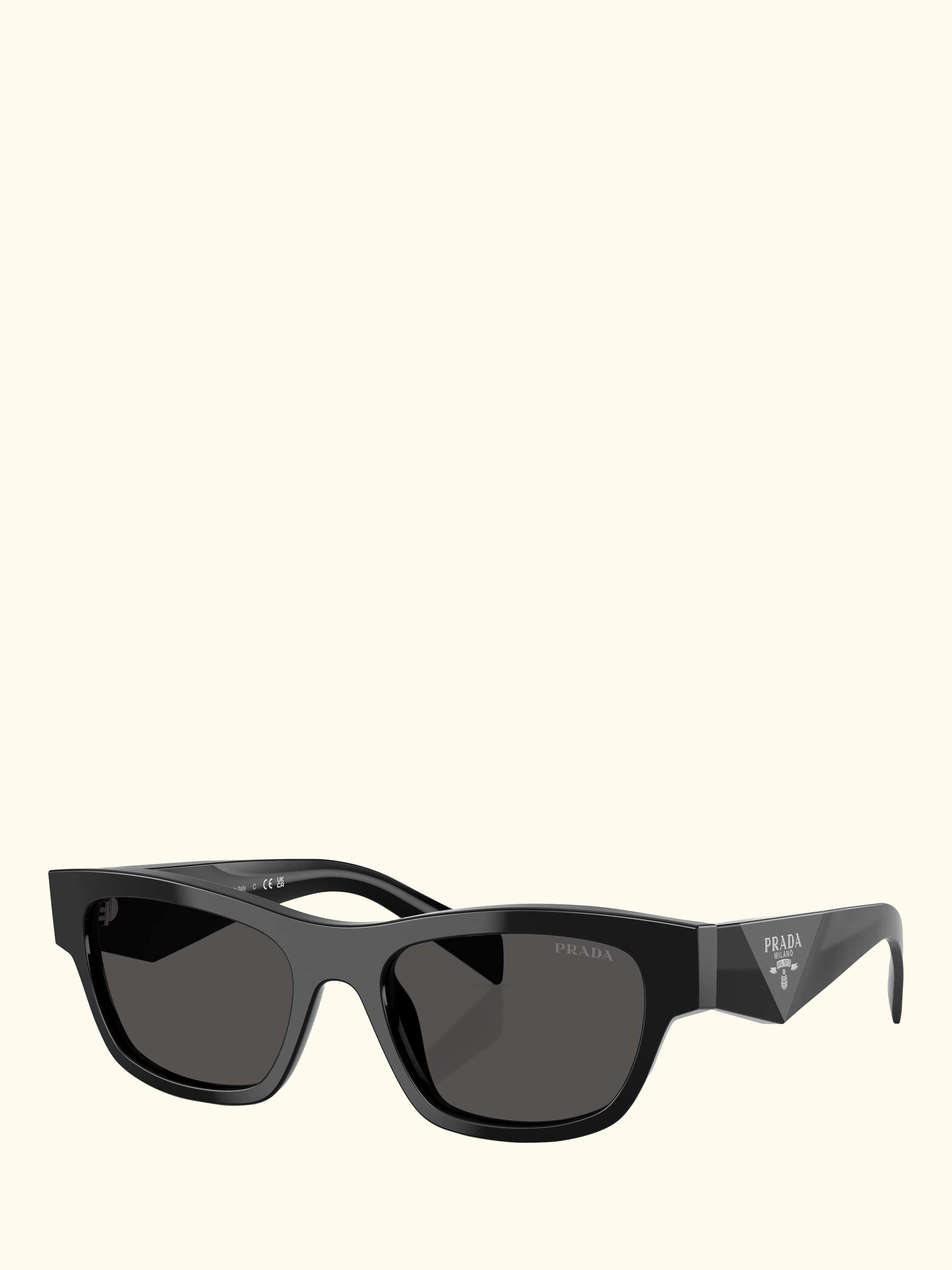 PR B09S Women's Oval Sunglasses, Black/Grey