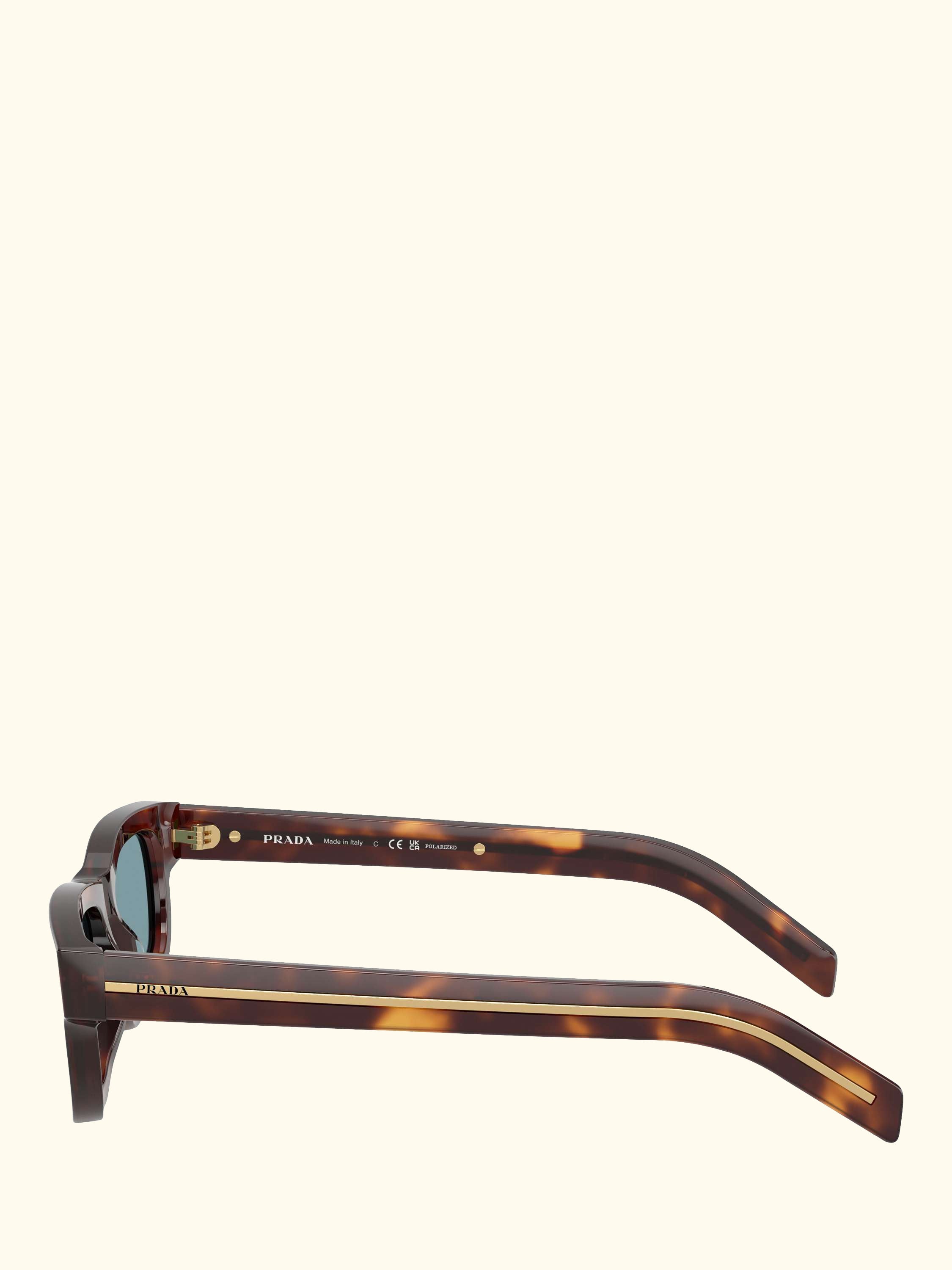 PR B11S Men's Polarised Rectangular Sunglasses, Classic Tortoise/Blue