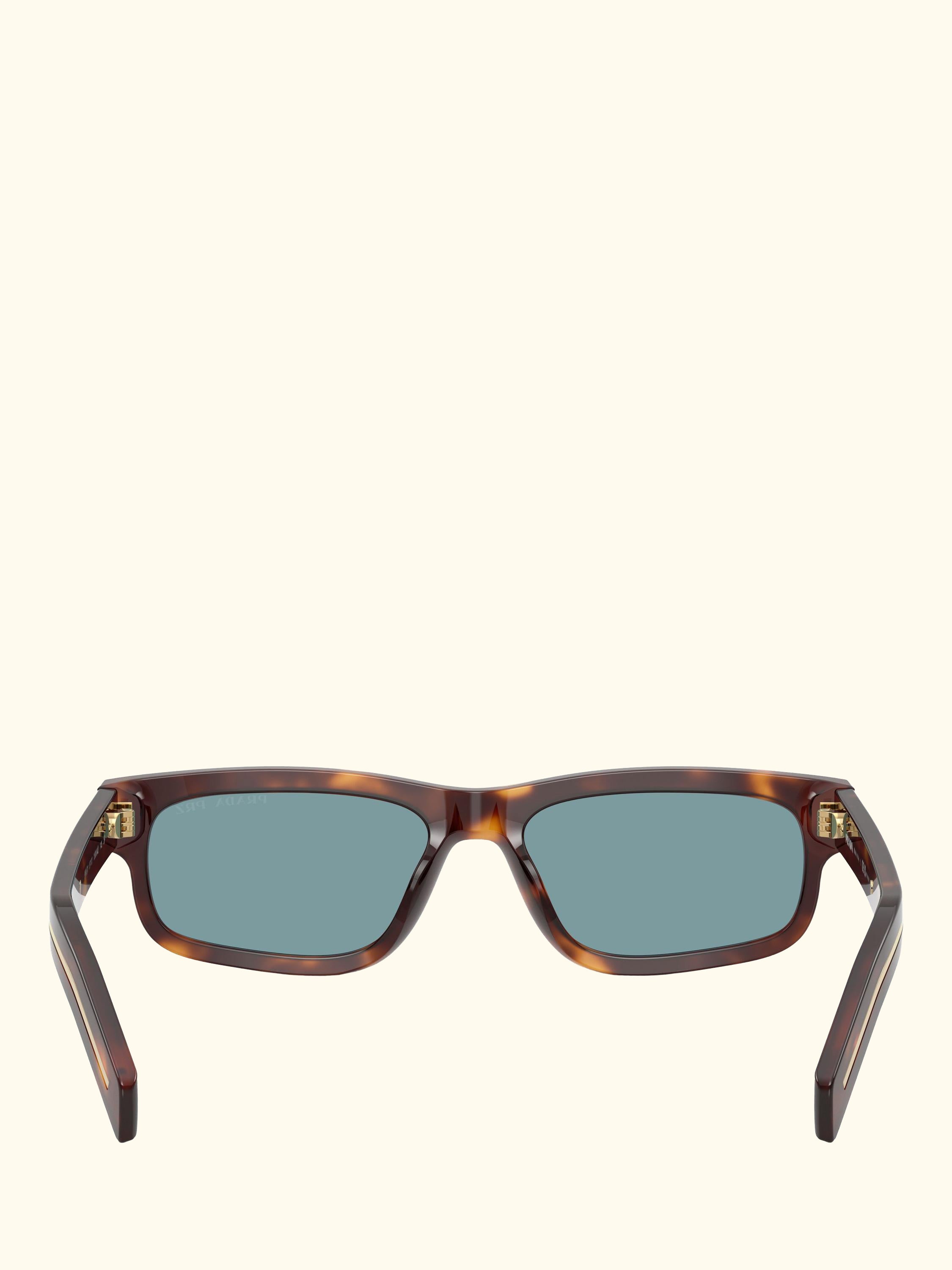 PR B11S Men's Polarised Rectangular Sunglasses, Classic Tortoise/Blue