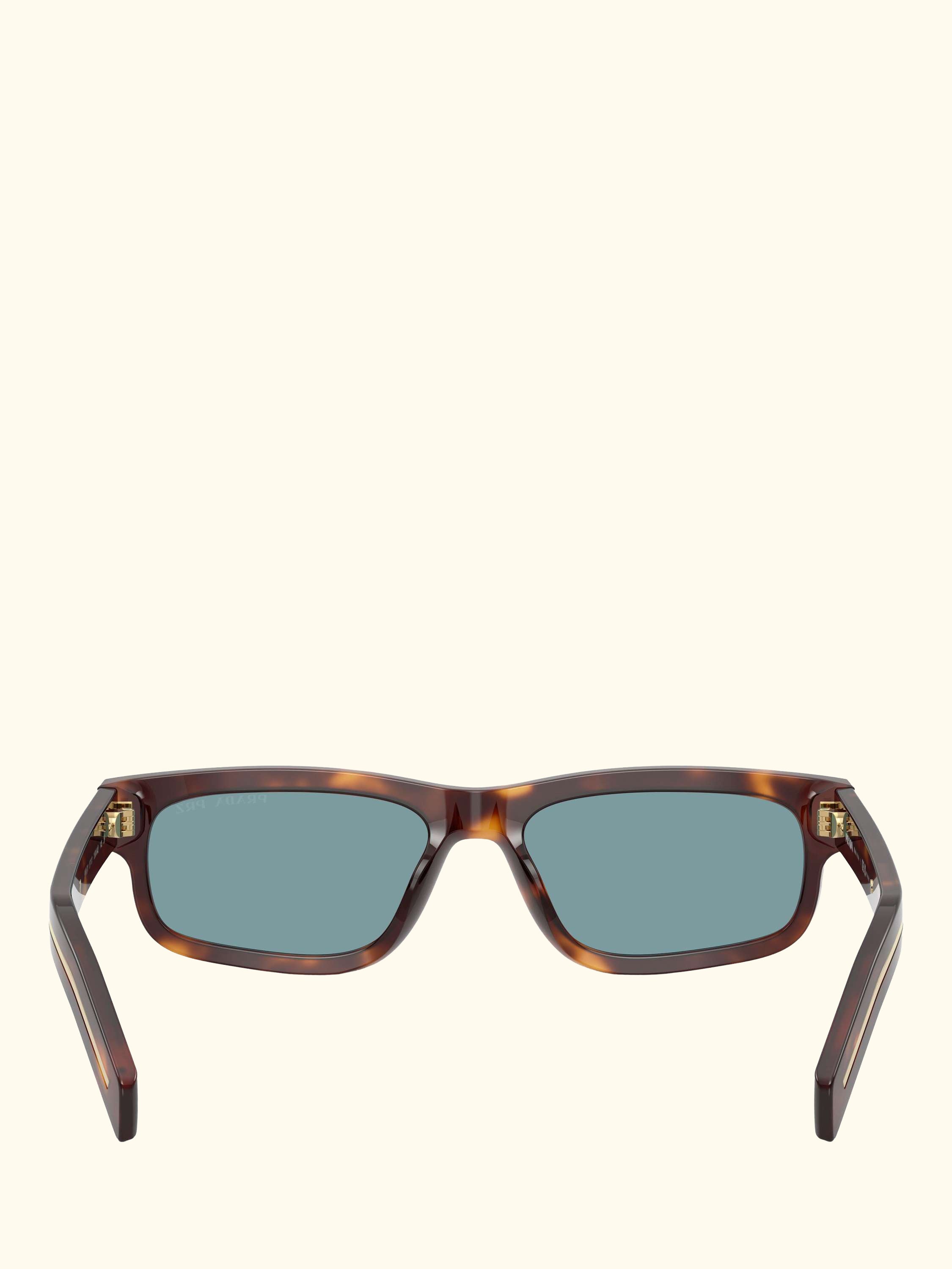 PR B11S Men's Polarised Rectangular Sunglasses, Classic Tortoise/Blue