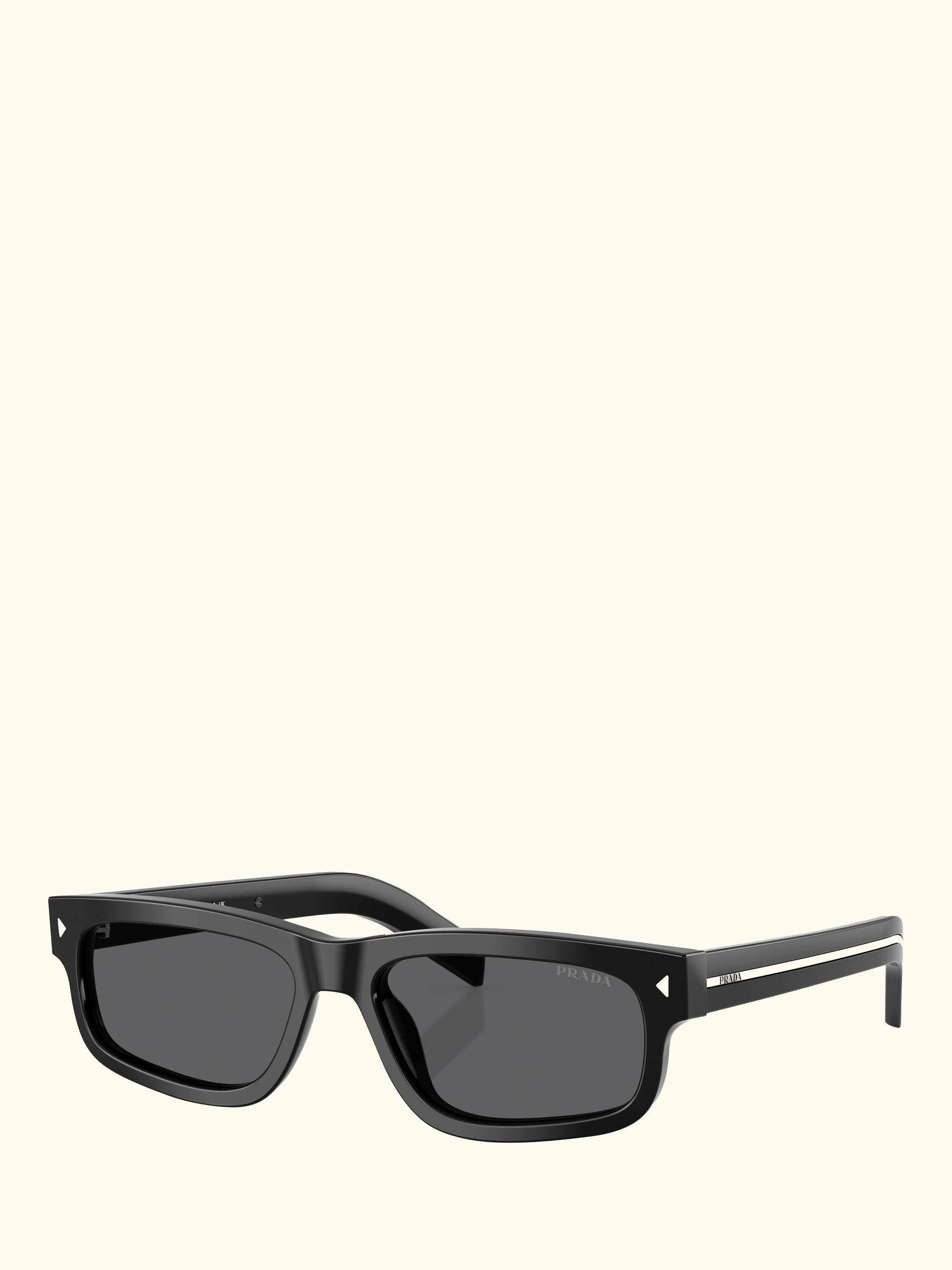 PR B11S Men's Rectangular Sunglasses, Black/Grey
