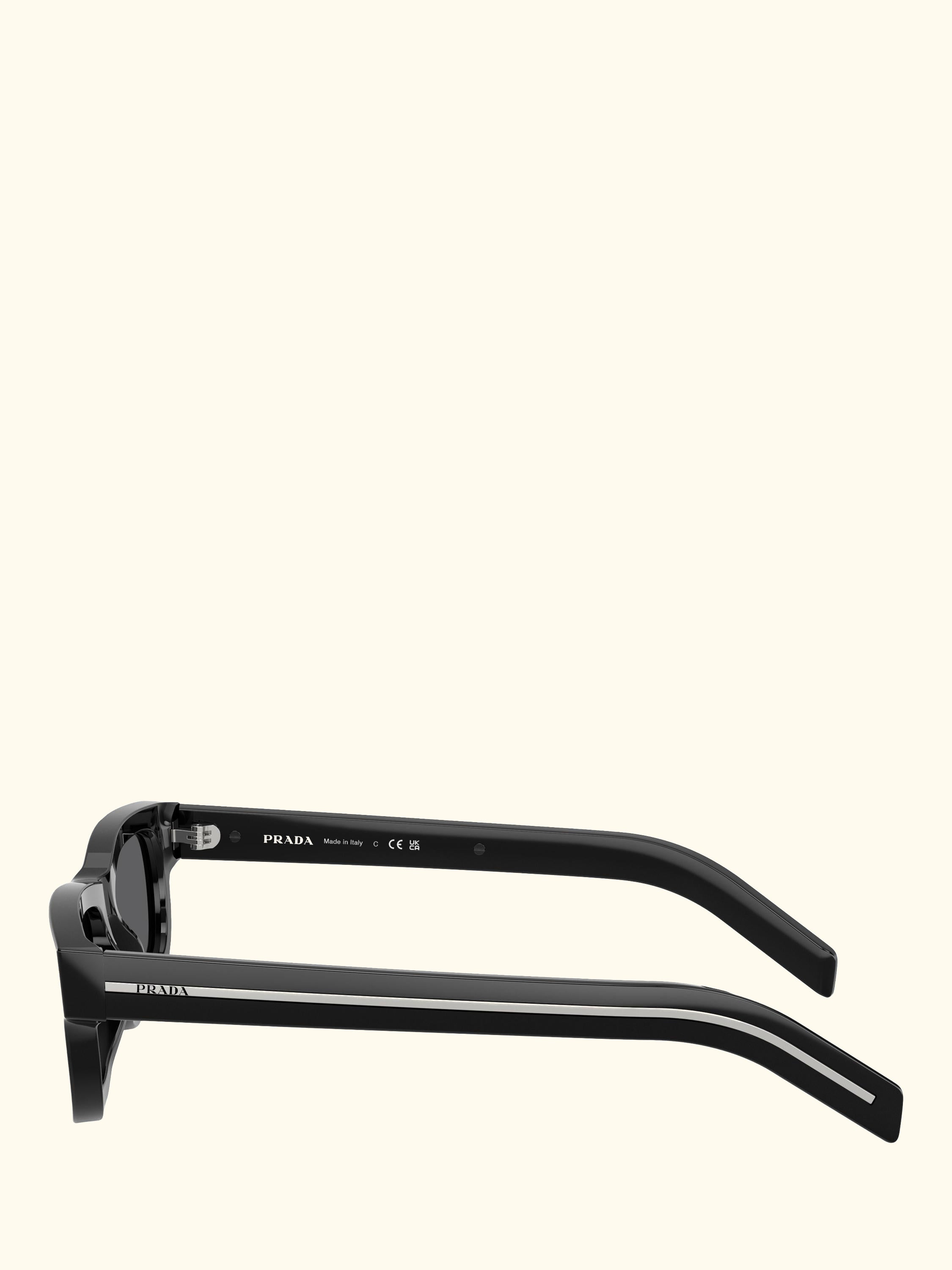 PR B11S Men's Rectangular Sunglasses, Black/Grey