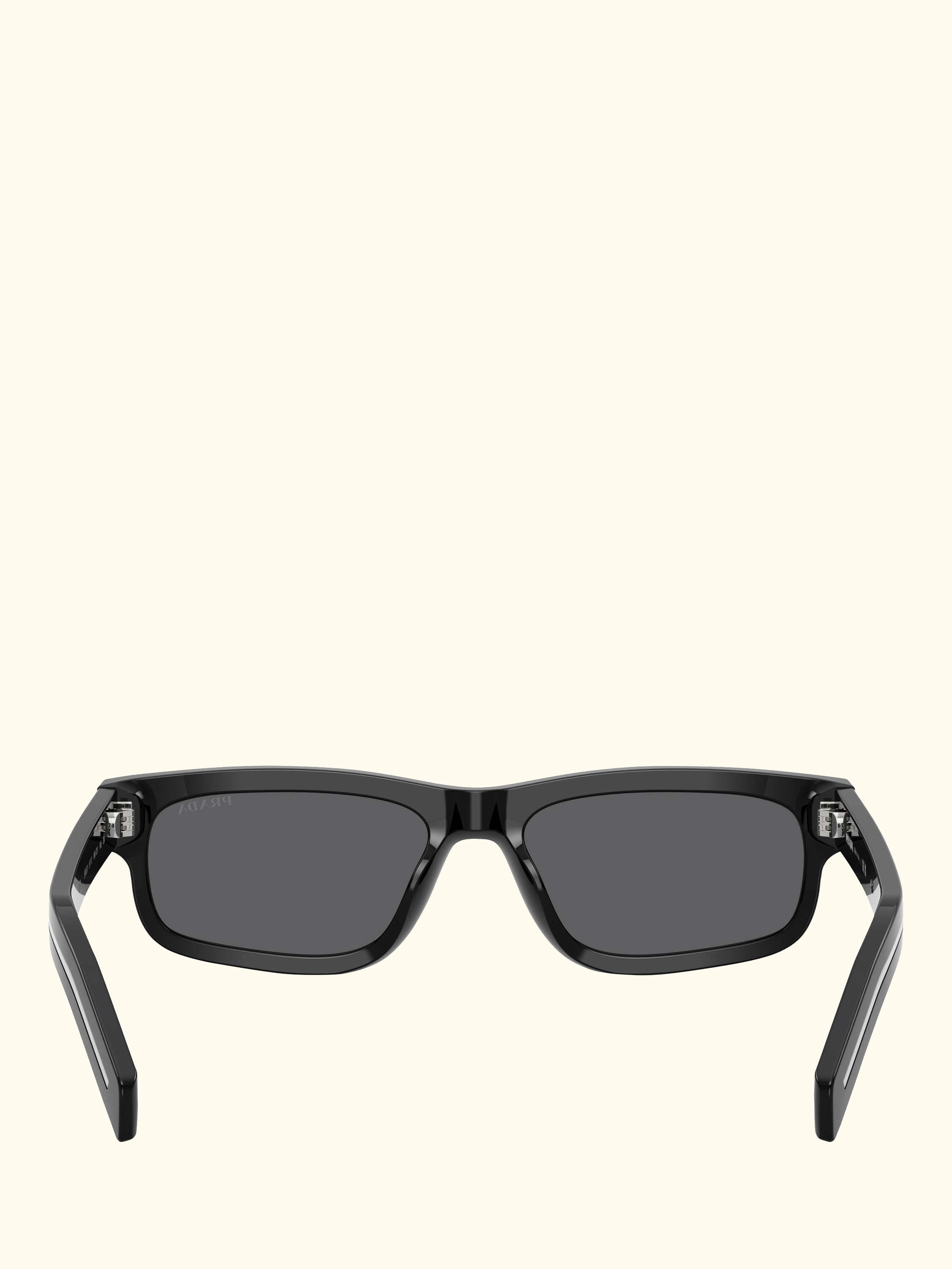 PR B11S Men's Rectangular Sunglasses, Black/Grey