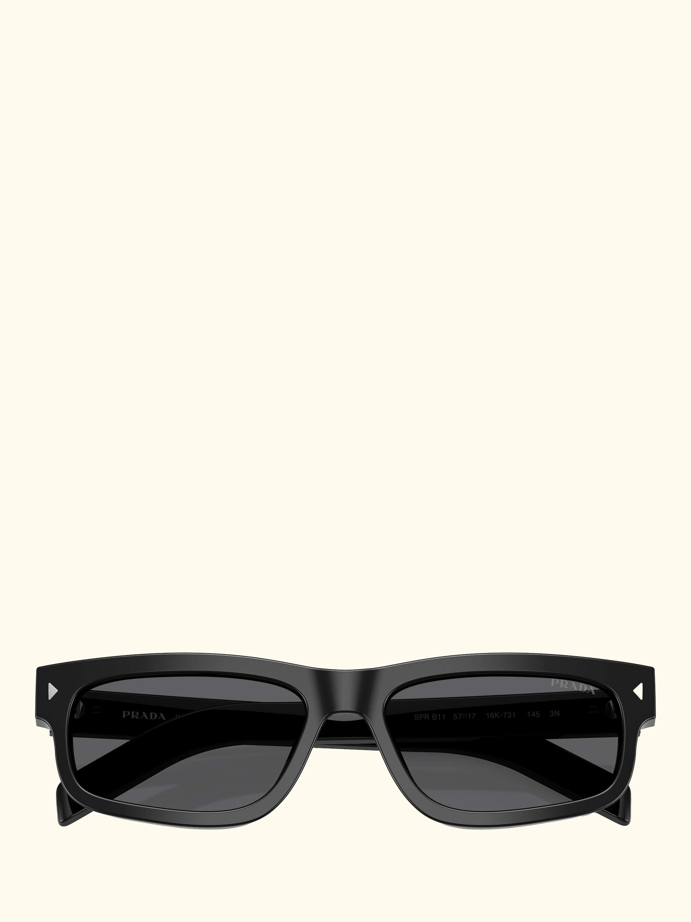 PR B11S Men's Rectangular Sunglasses, Black/Grey