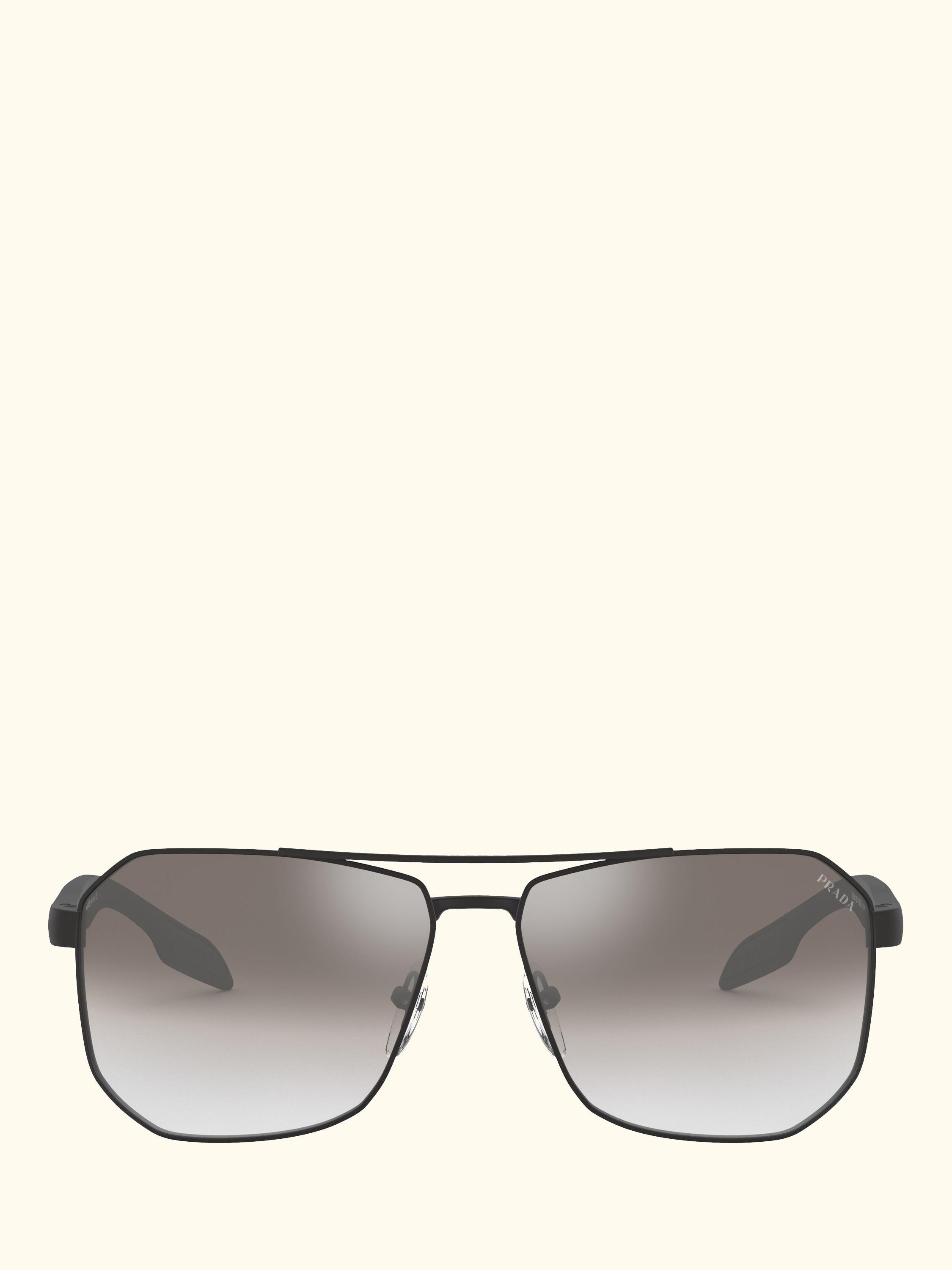 PS 51VS Men's Rectangular Sunglasses, Matte Black/Grey Gradient