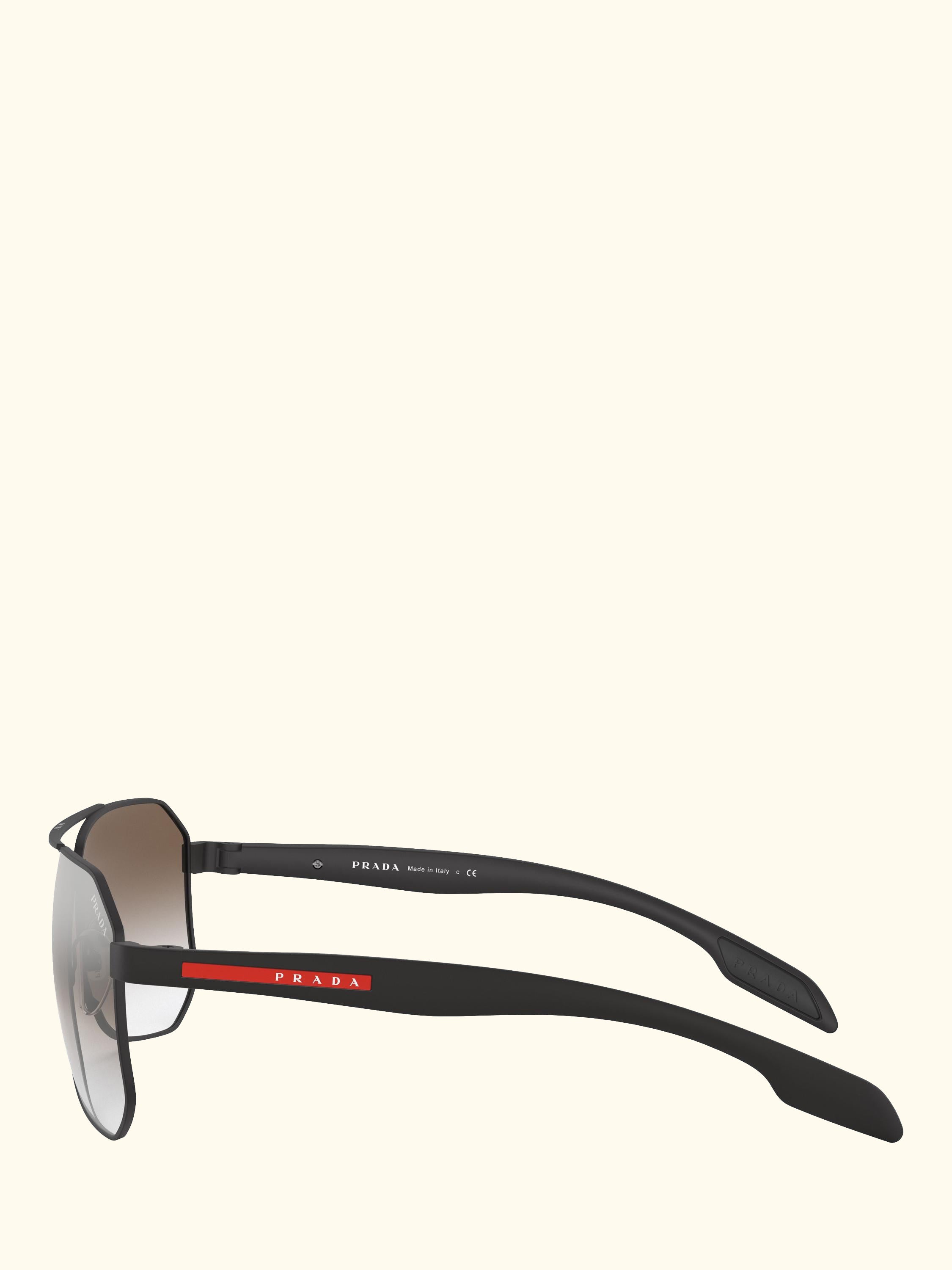 PS 51VS Men's Rectangular Sunglasses, Matte Black/Grey Gradient
