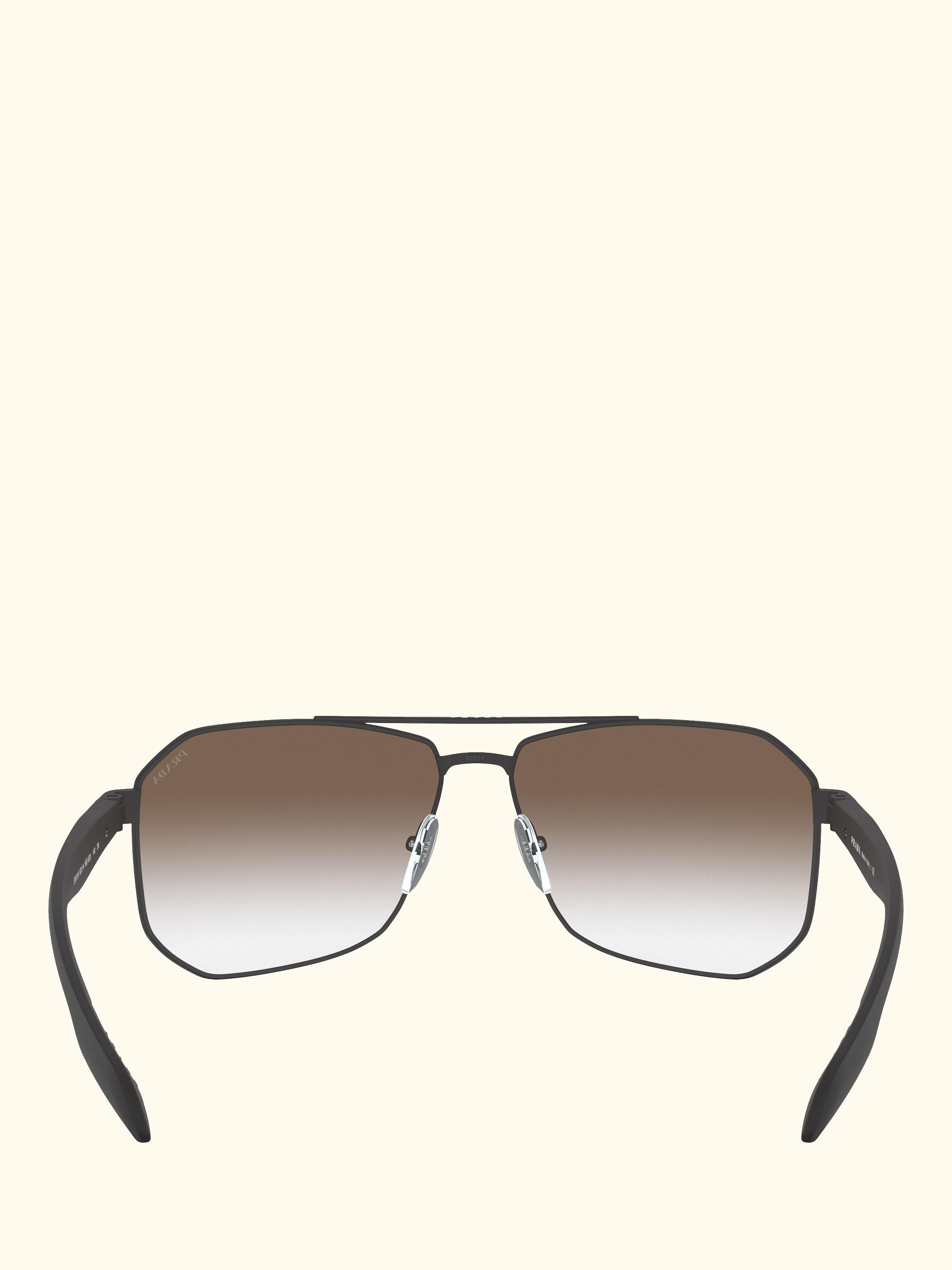 PS 51VS Men's Rectangular Sunglasses, Matte Black/Grey Gradient