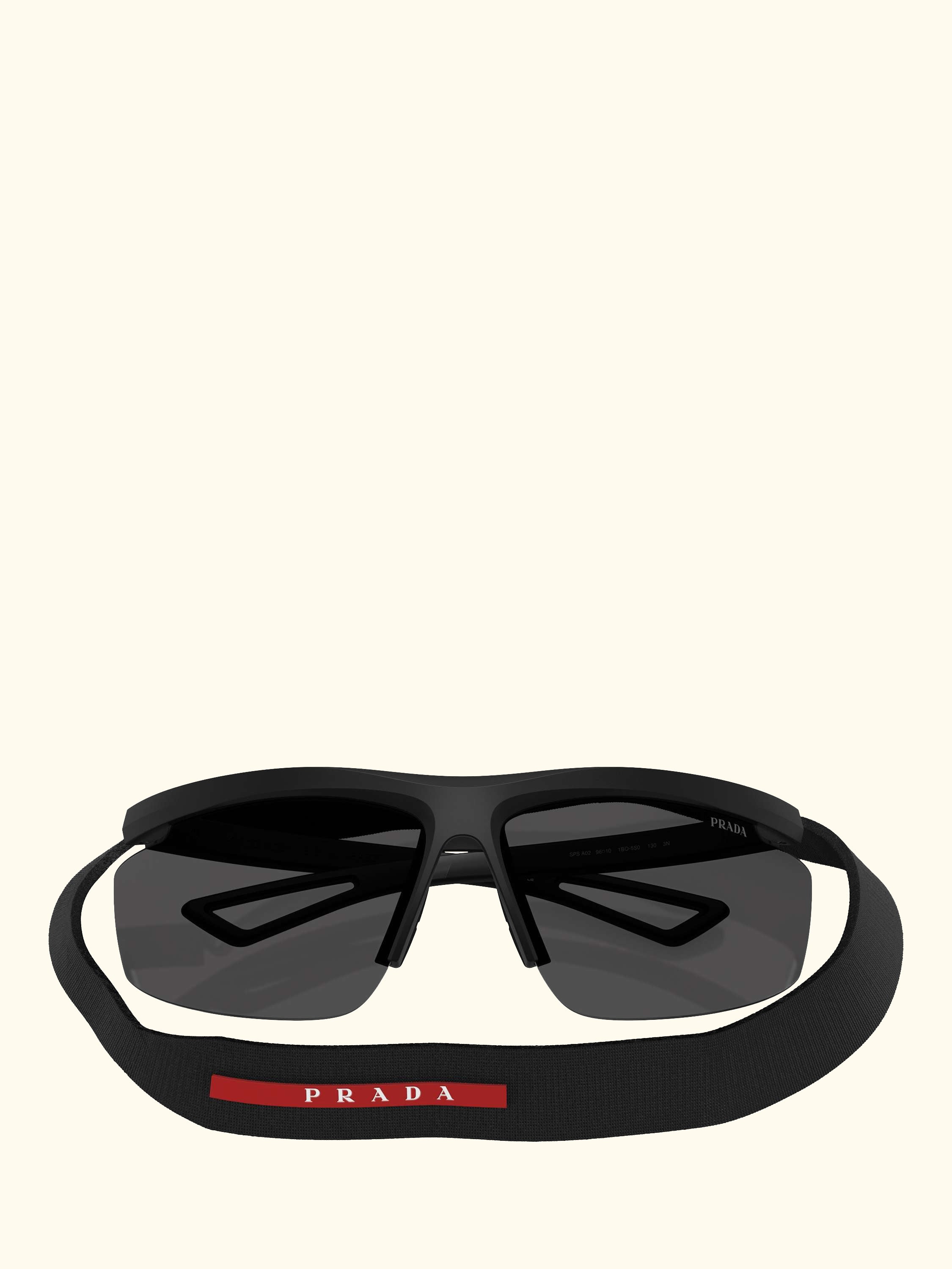 PS A02S Men's Wrap Sunglasses, Nero Opaco