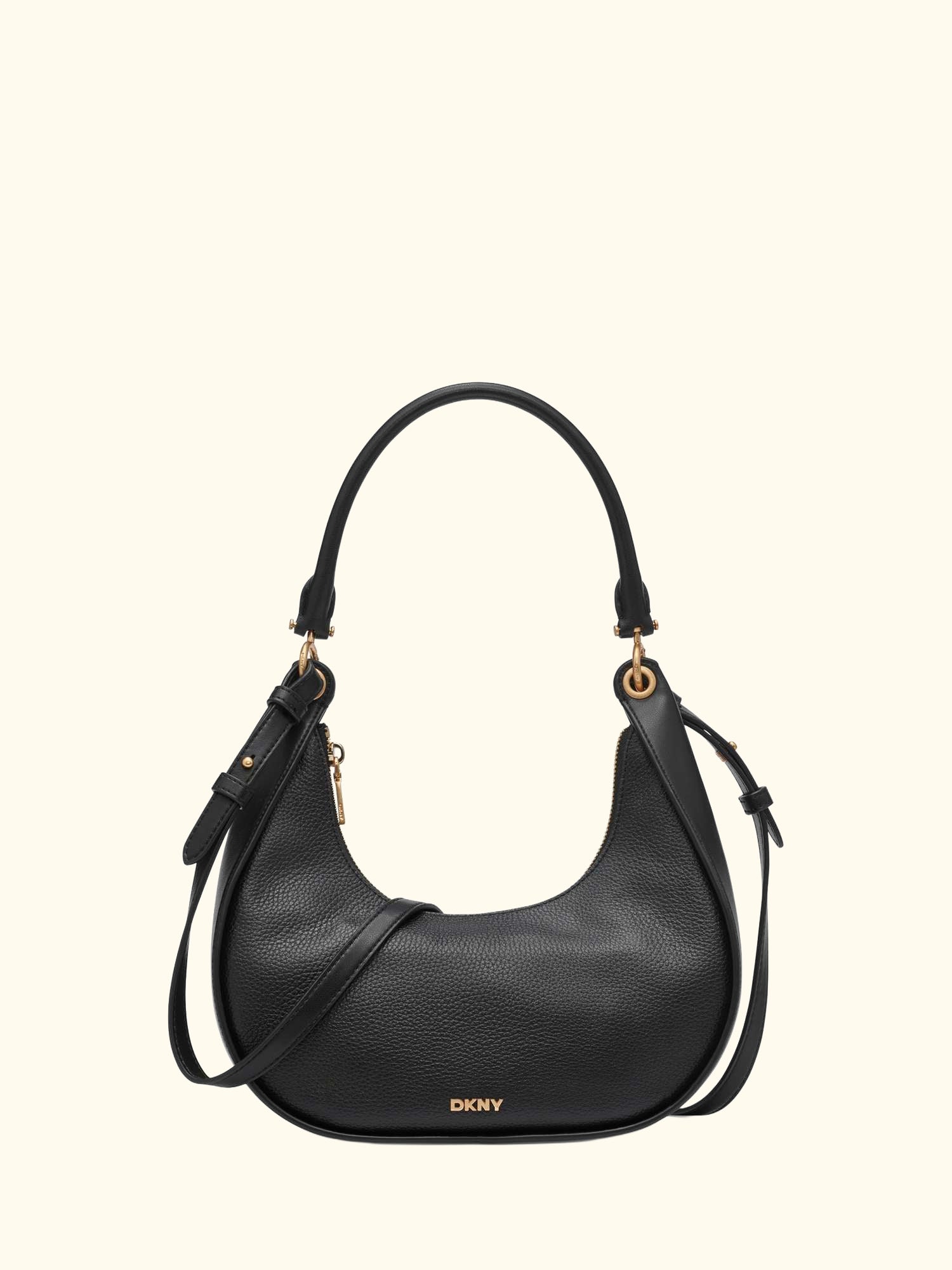 Abby Hobo Leather Cross Body Bag, Black