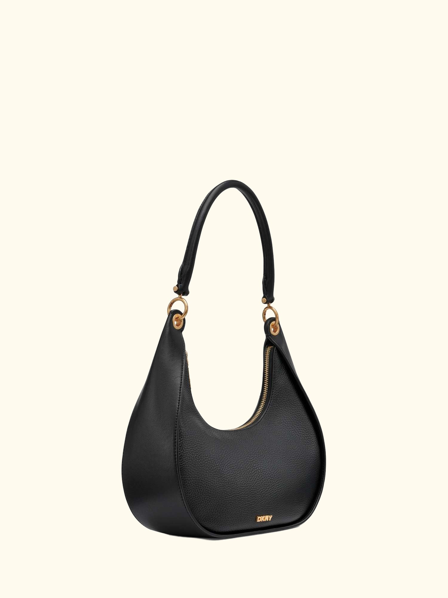 Abby Hobo Leather Cross Body Bag, Black